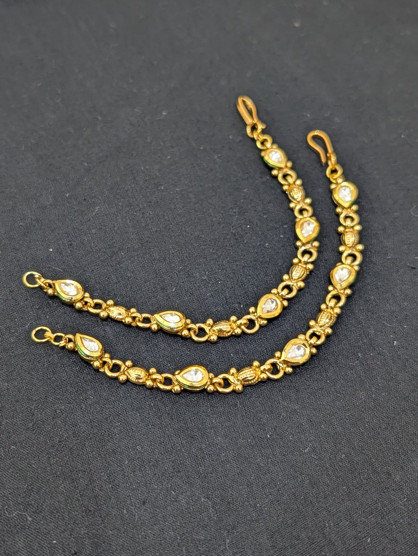 Teardrop Kundan Kaan chain - Simpliful