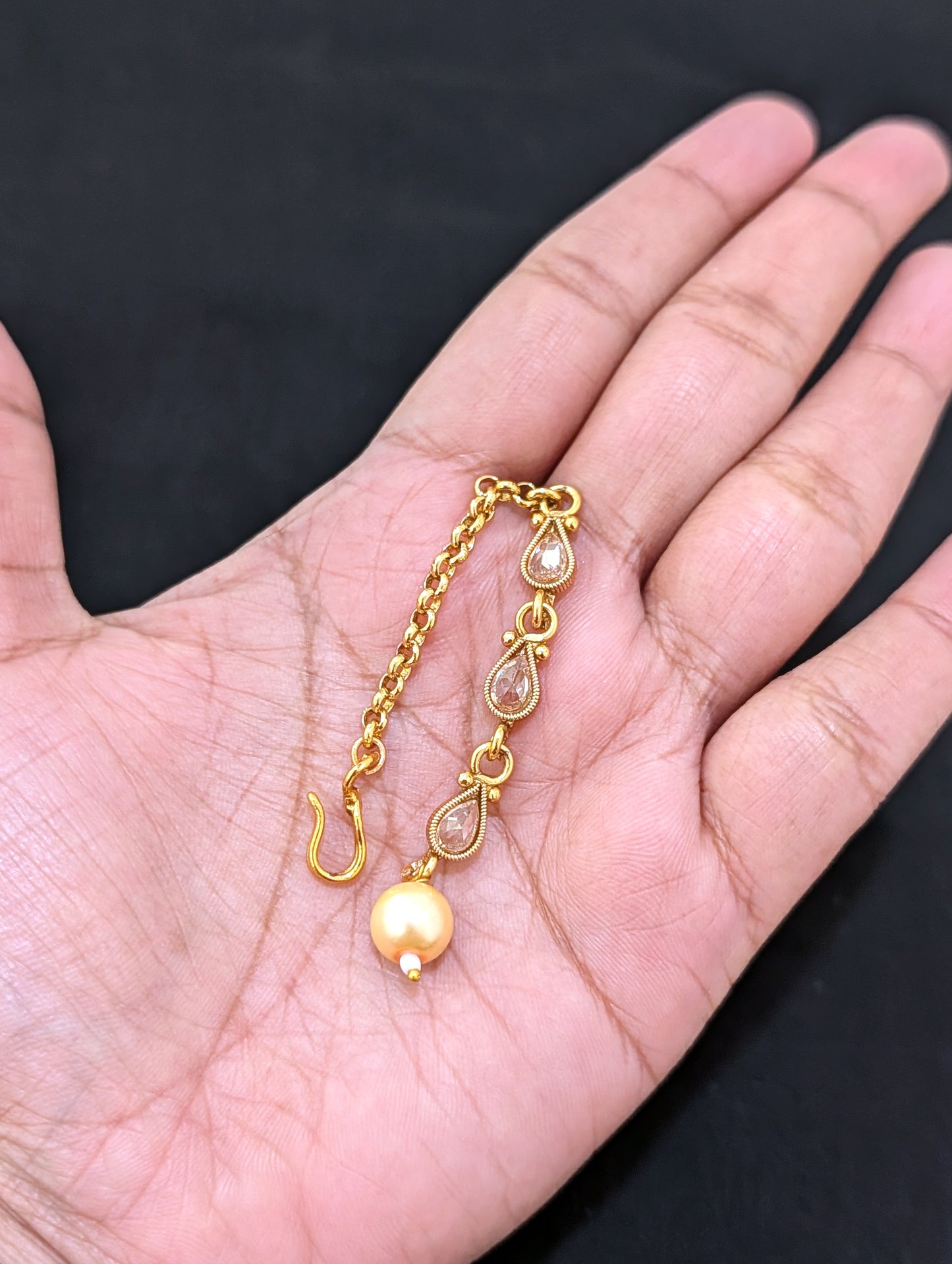 Gold plated Polki Kids Maang Tikka