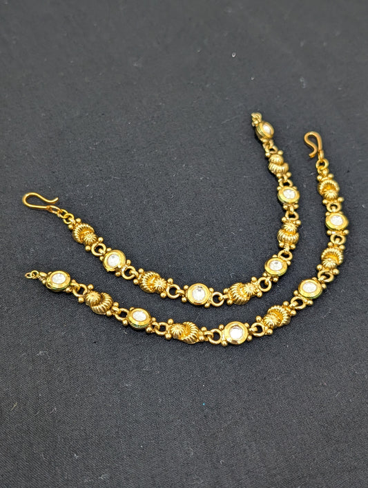 Round Kundan Kaan chain