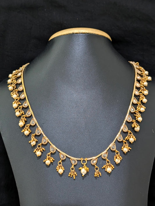 Gold plated Polki stone Necklace