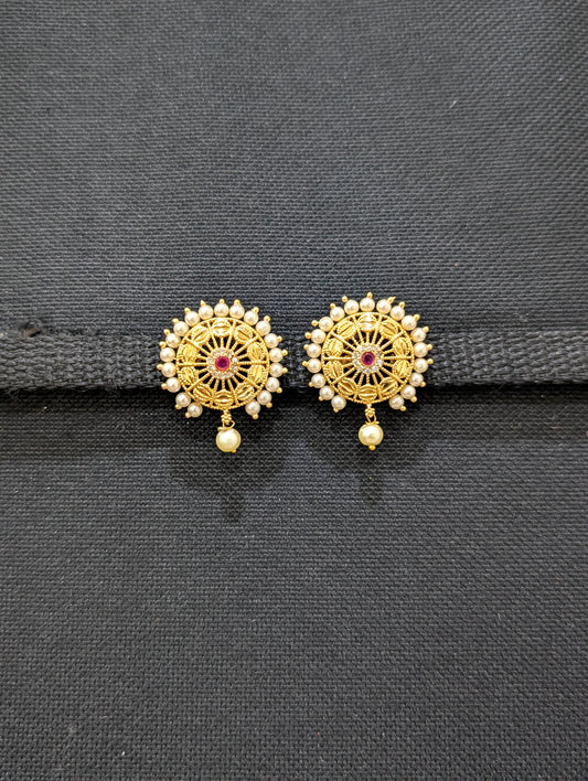Micro gold plated CZ Stud Earrings