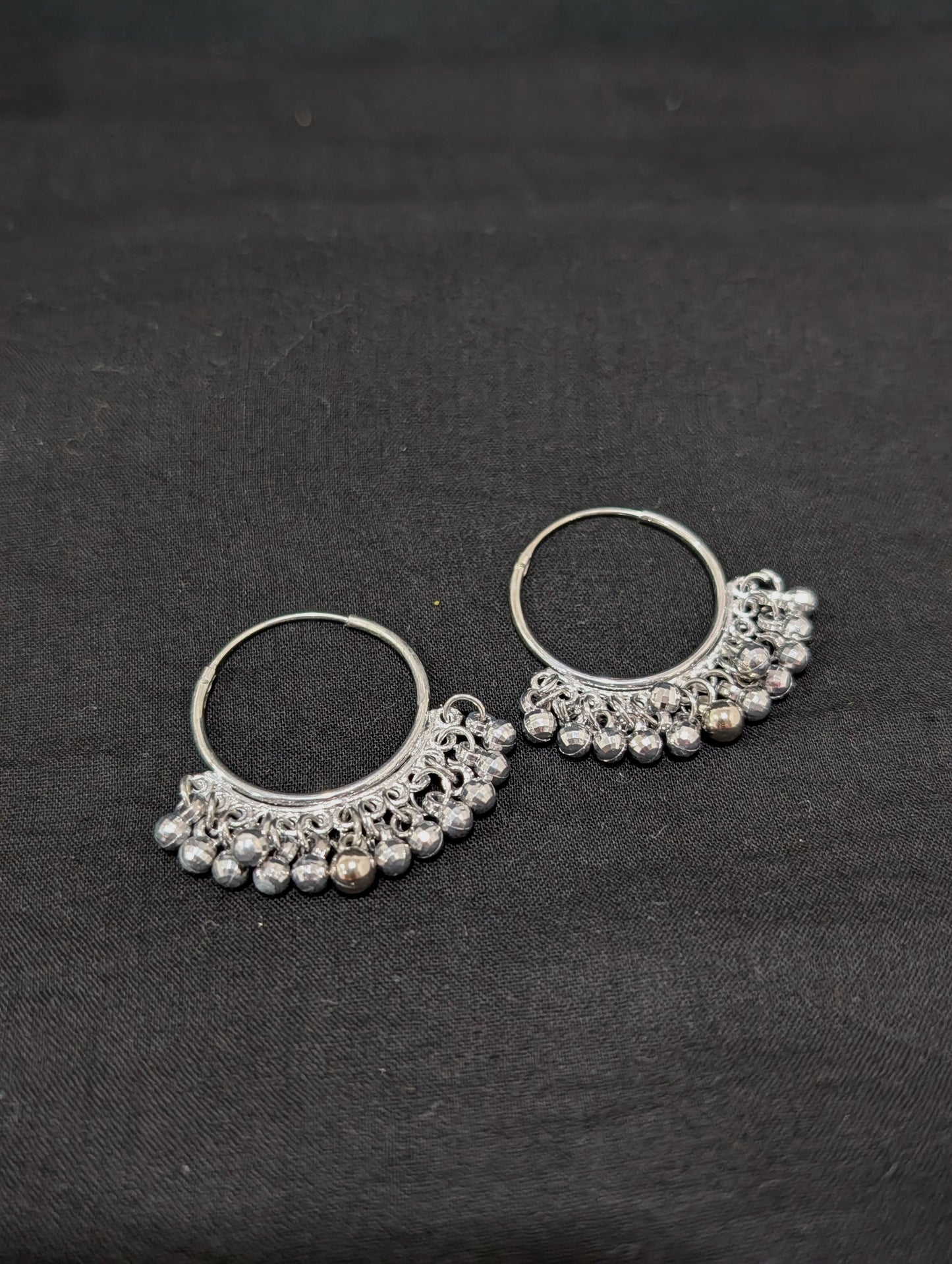 Oxidized Silver Hoop earrings