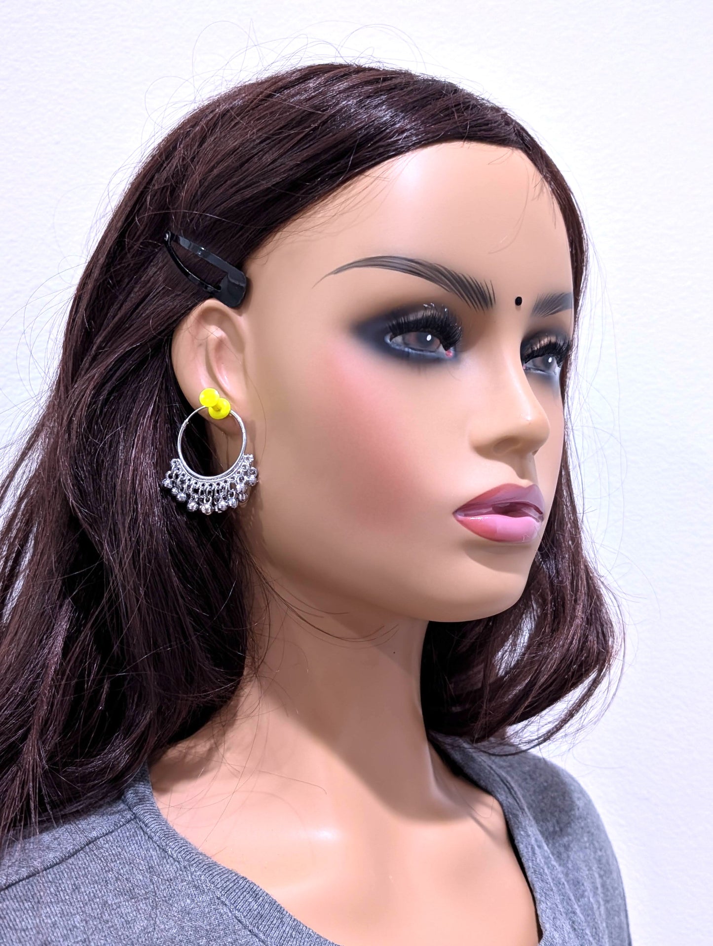 Oxidized Silver Hoop earrings