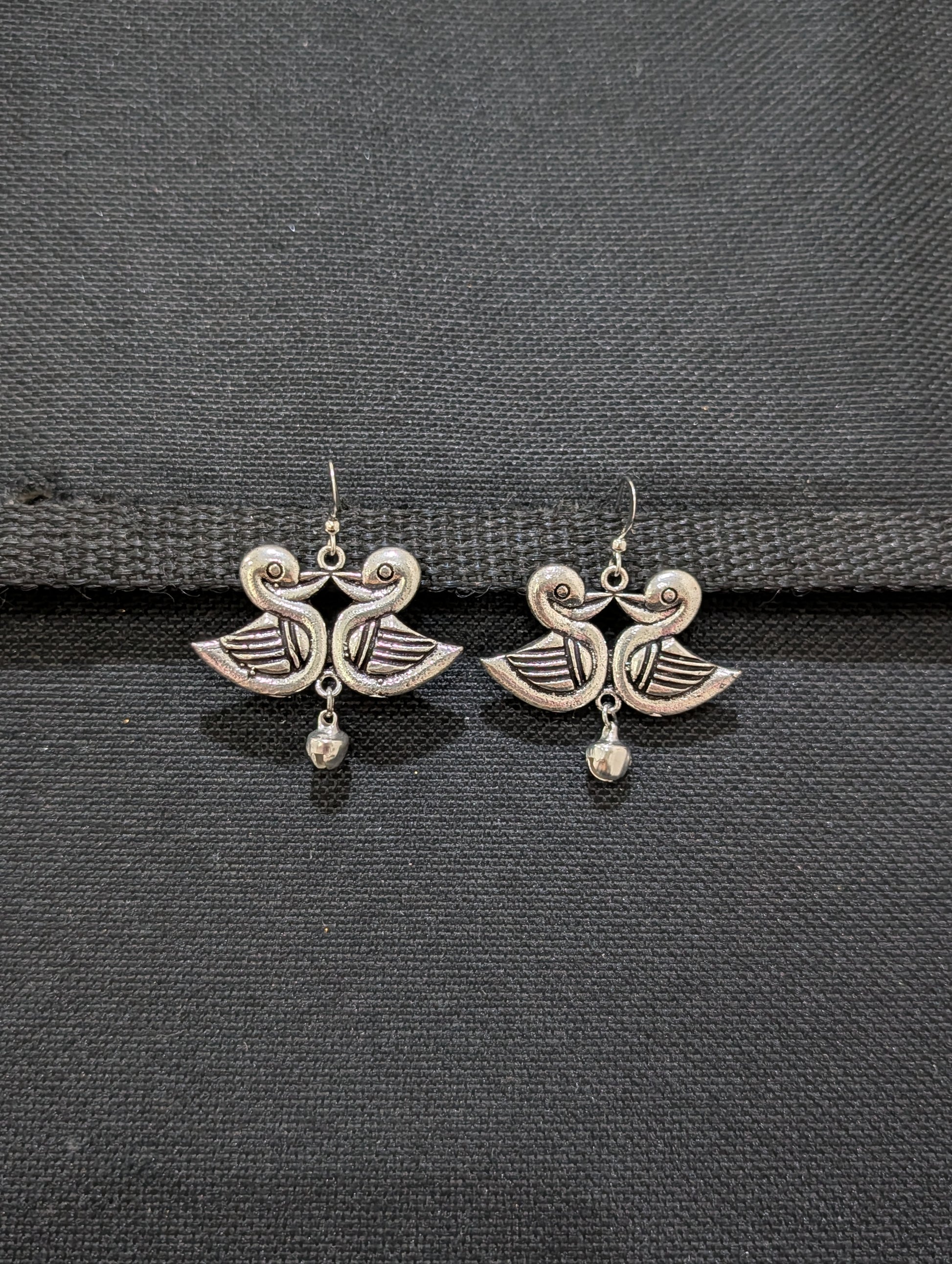 Oxidized Silver Funky Bird Earrings - Simpliful