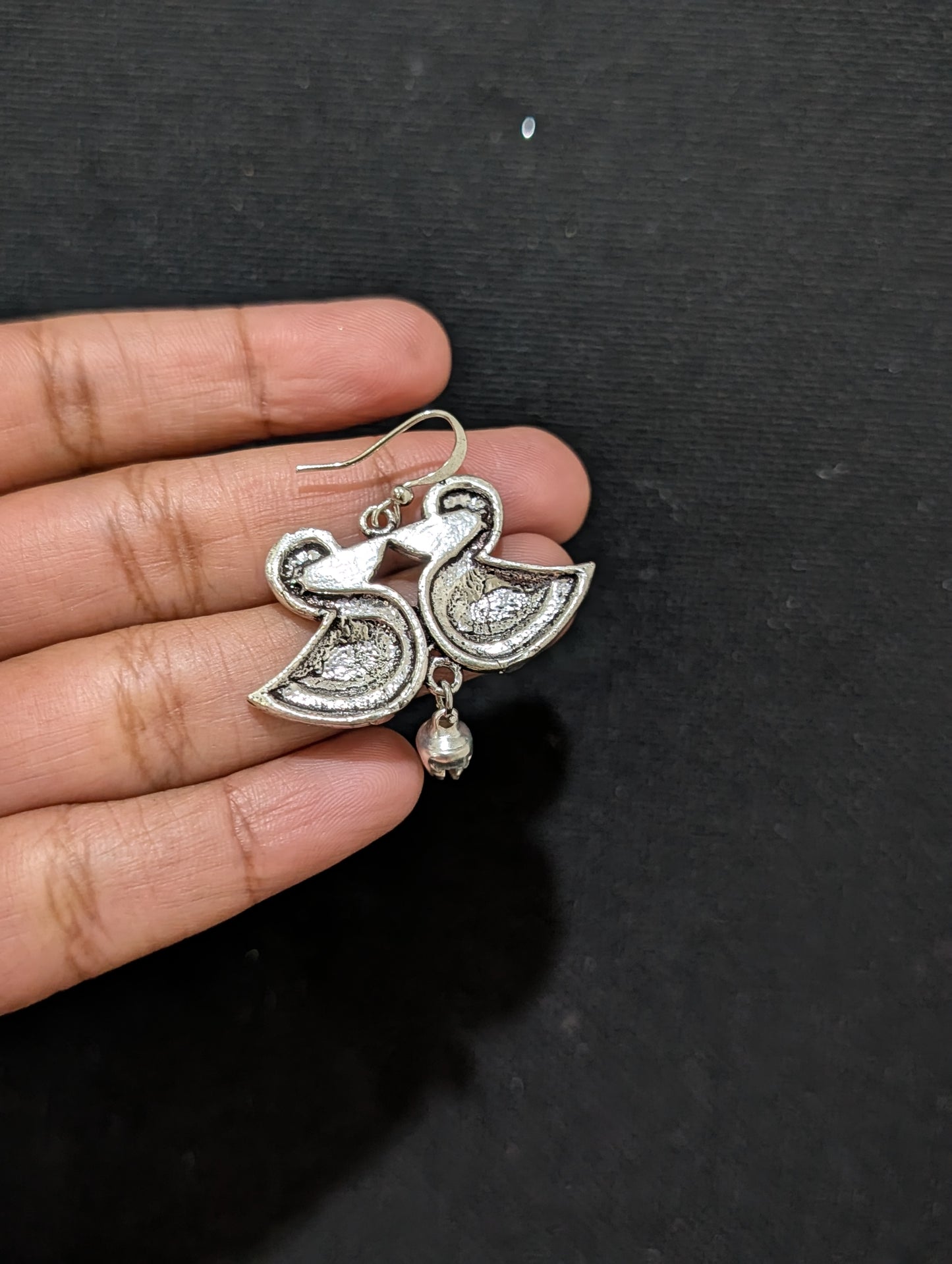 Oxidized Silver Funky Bird Earrings - Simpliful