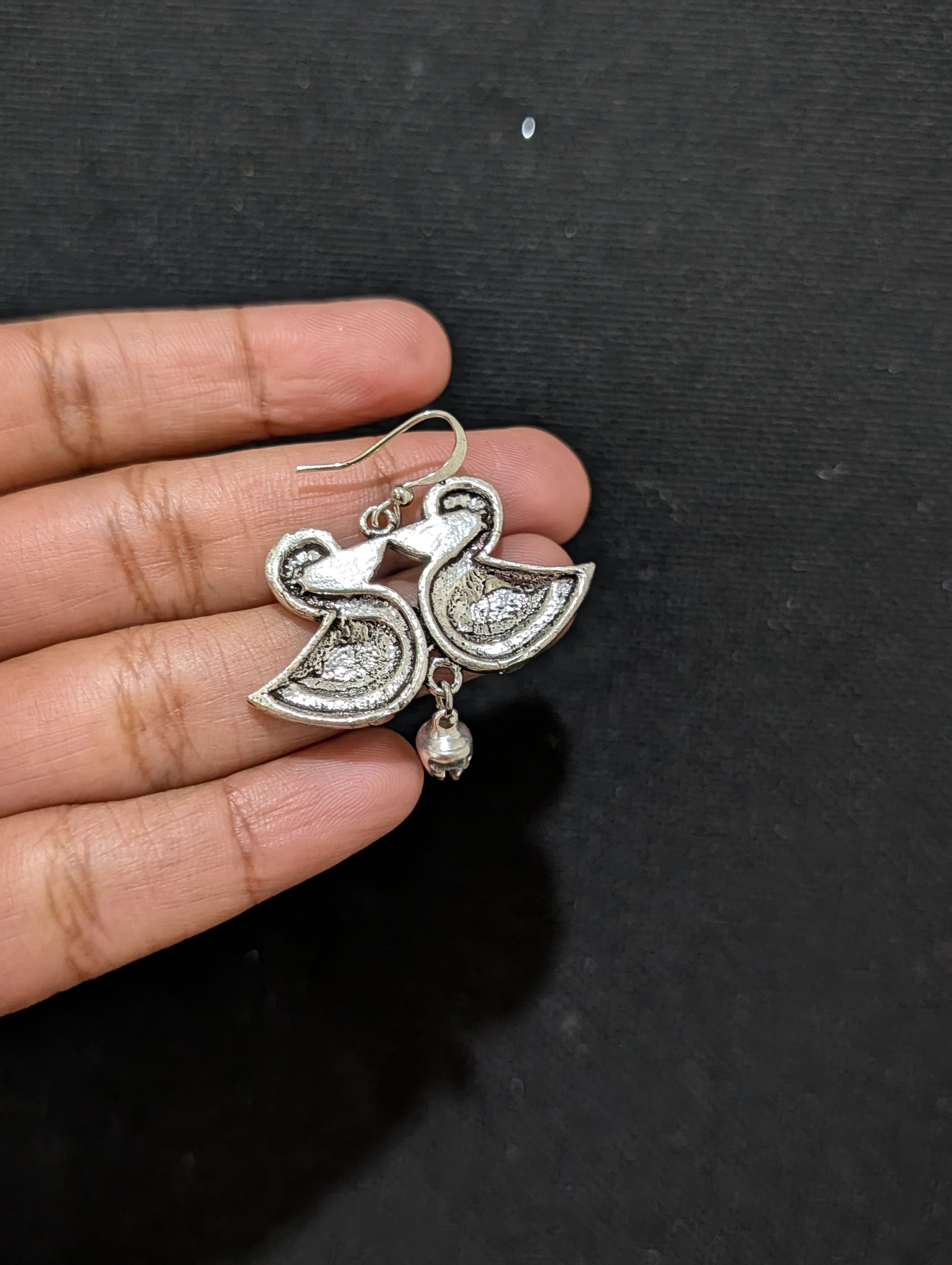 Oxidized Silver Funky Bird Earrings - Simpliful