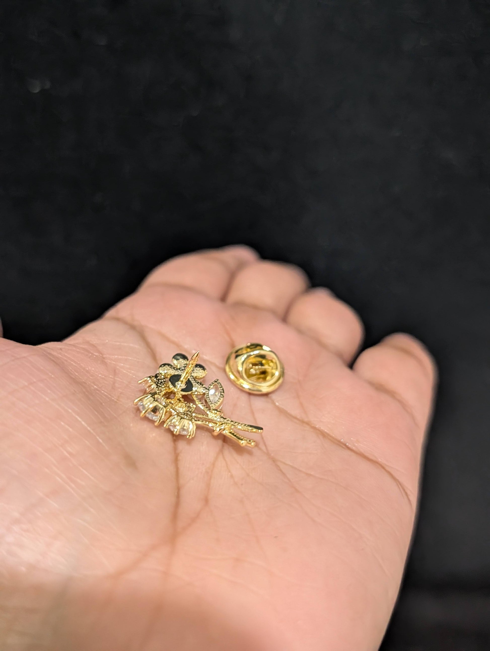 Flower design one gram gold plated Brooch - Simpliful