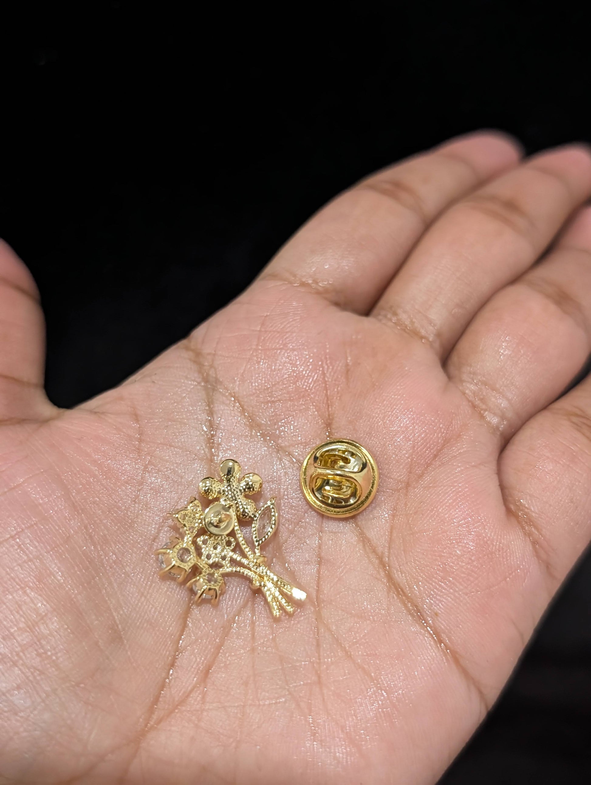 Flower design one gram gold plated Brooch - Simpliful