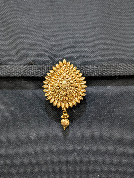 Gold plated Teardrop Clip on Hair Brooch