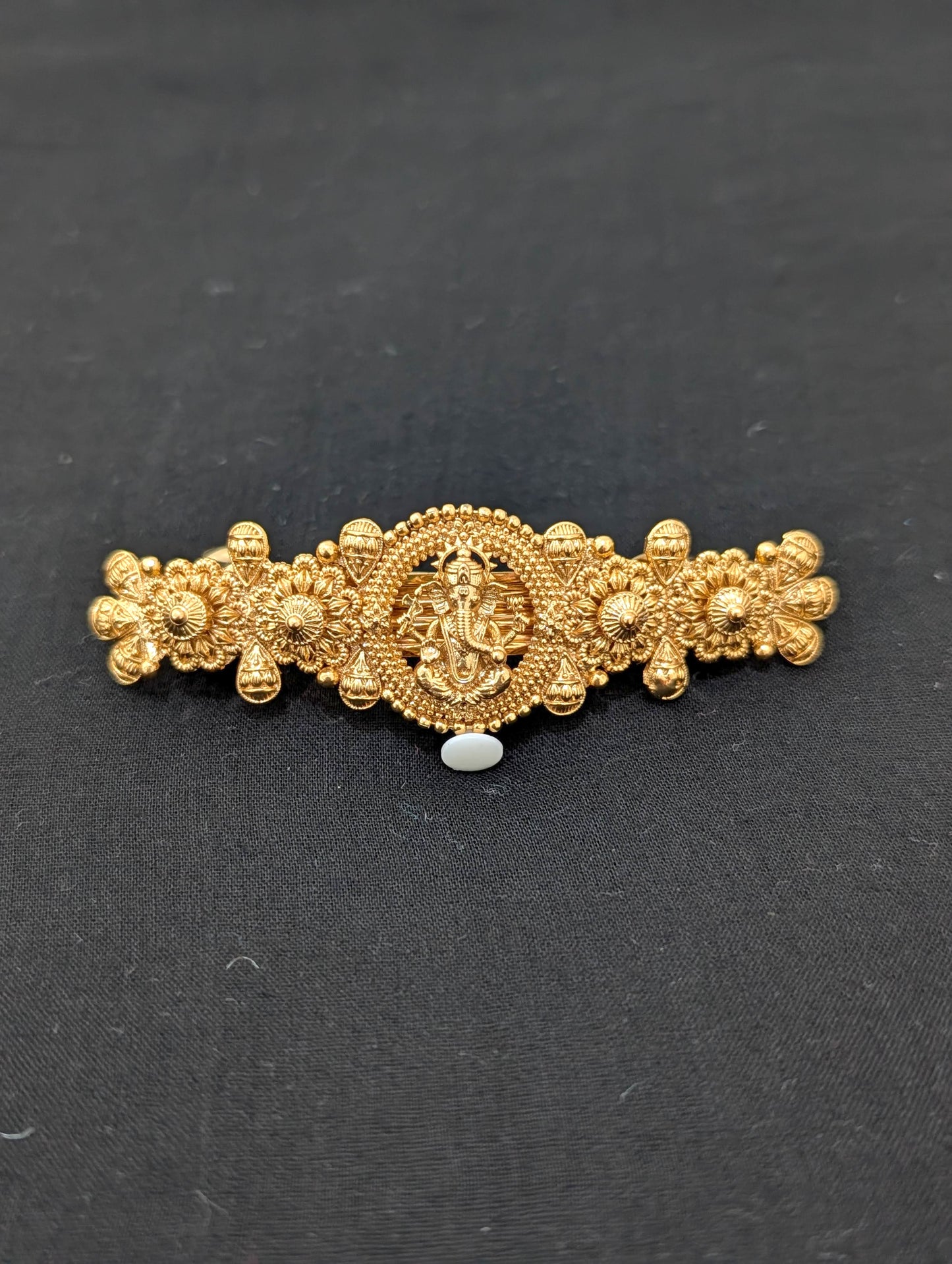 Lord Ganesh gold plated hair clip - Simpliful