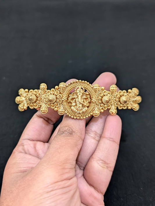 Lord Ganesh gold plated hair clip