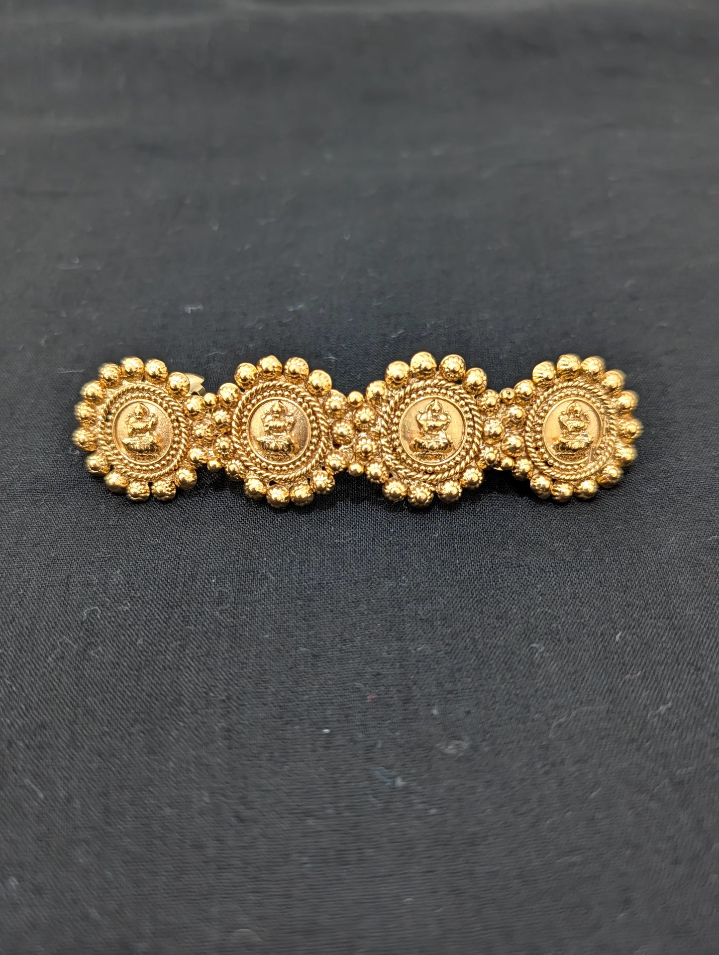 Lakshmi ji design gold plated hair clip - D1 - Simpliful