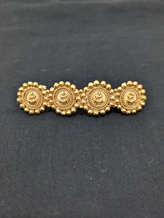 Lakshmi ji design gold plated hair clip - D1