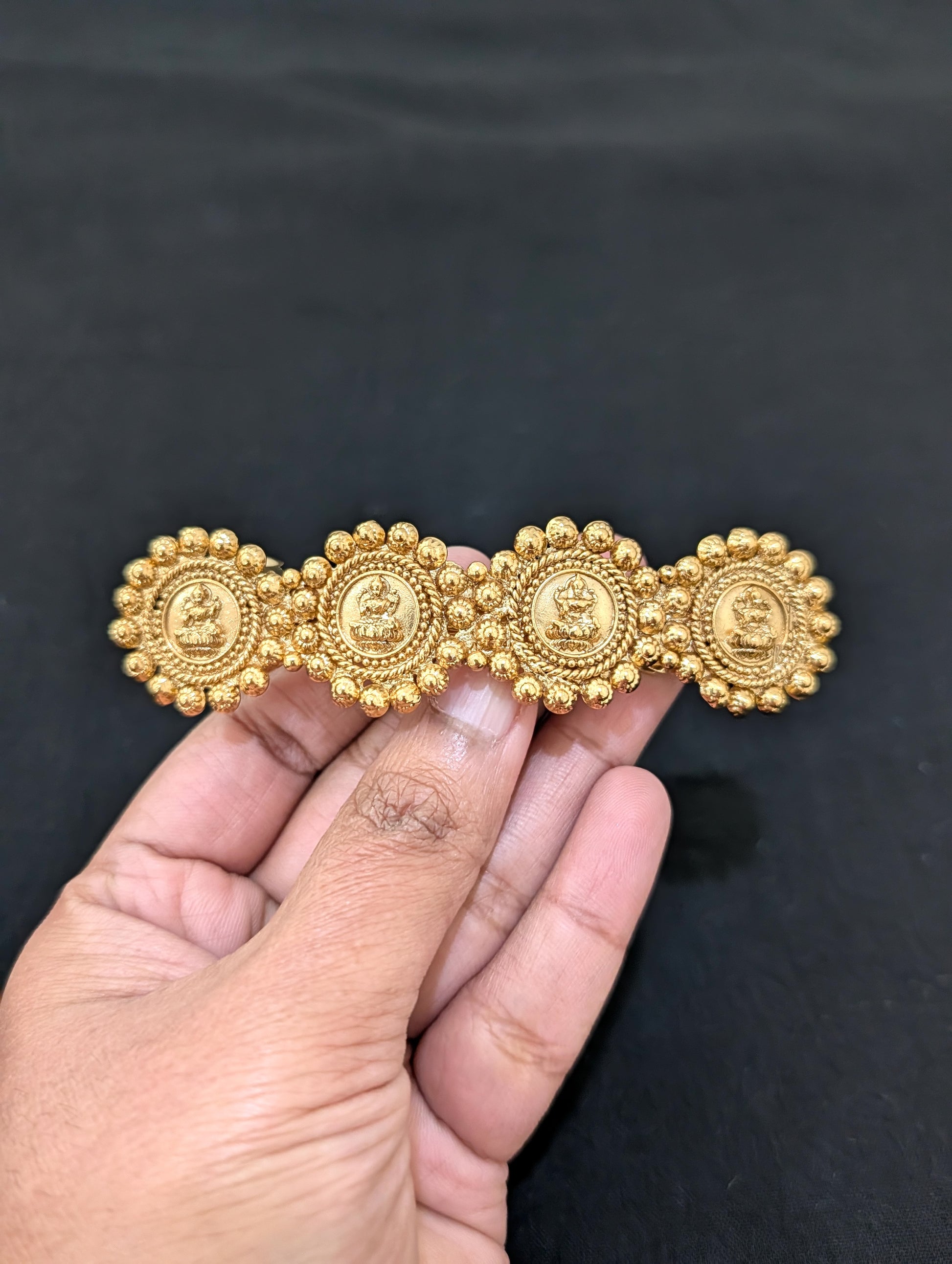 Lakshmi ji design gold plated hair clip - D1 - Simpliful