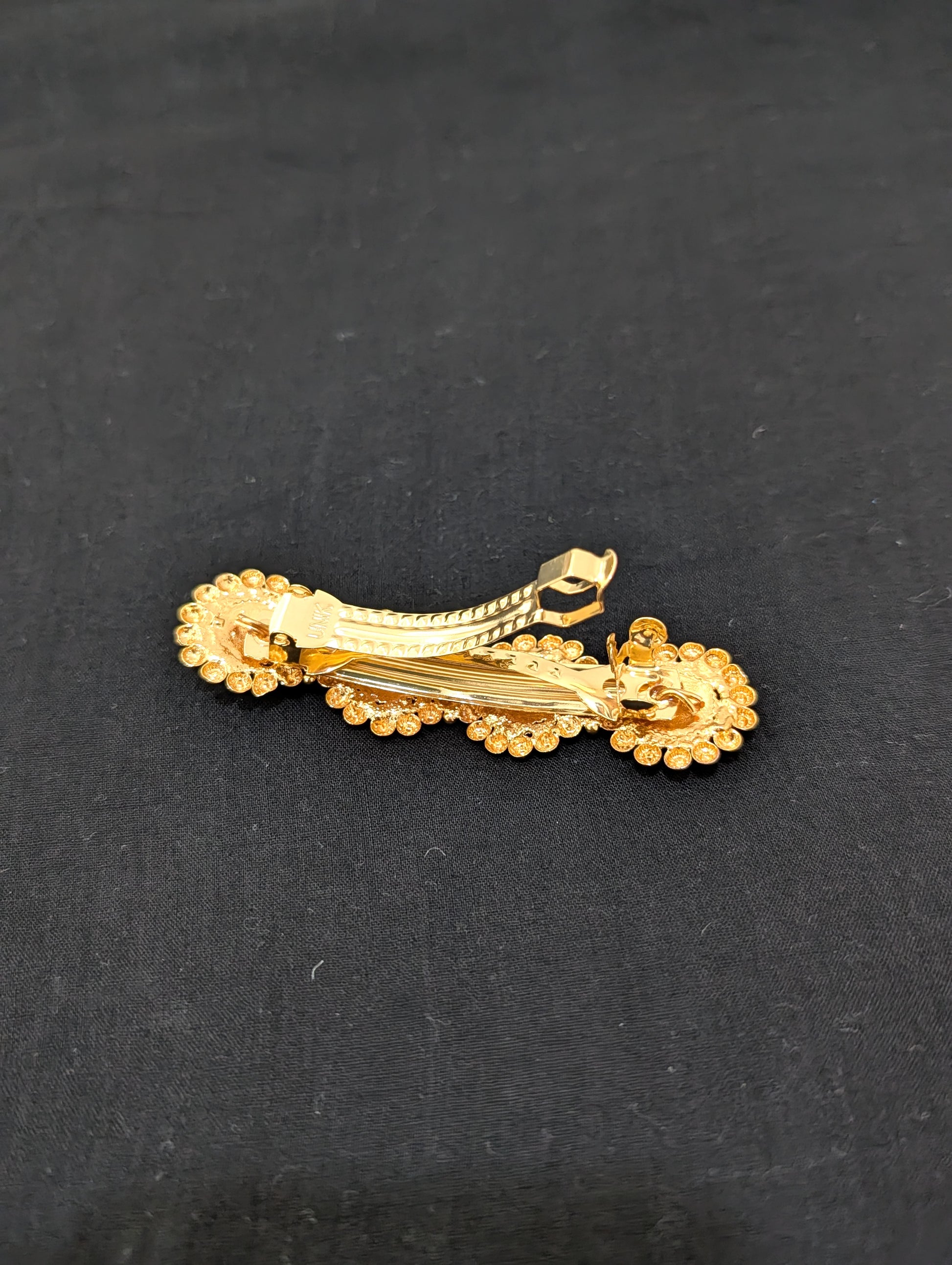 Lakshmi ji design gold plated hair clip - D1 - Simpliful