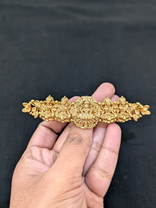 Lakshmi ji design gold plated hair clip - D2