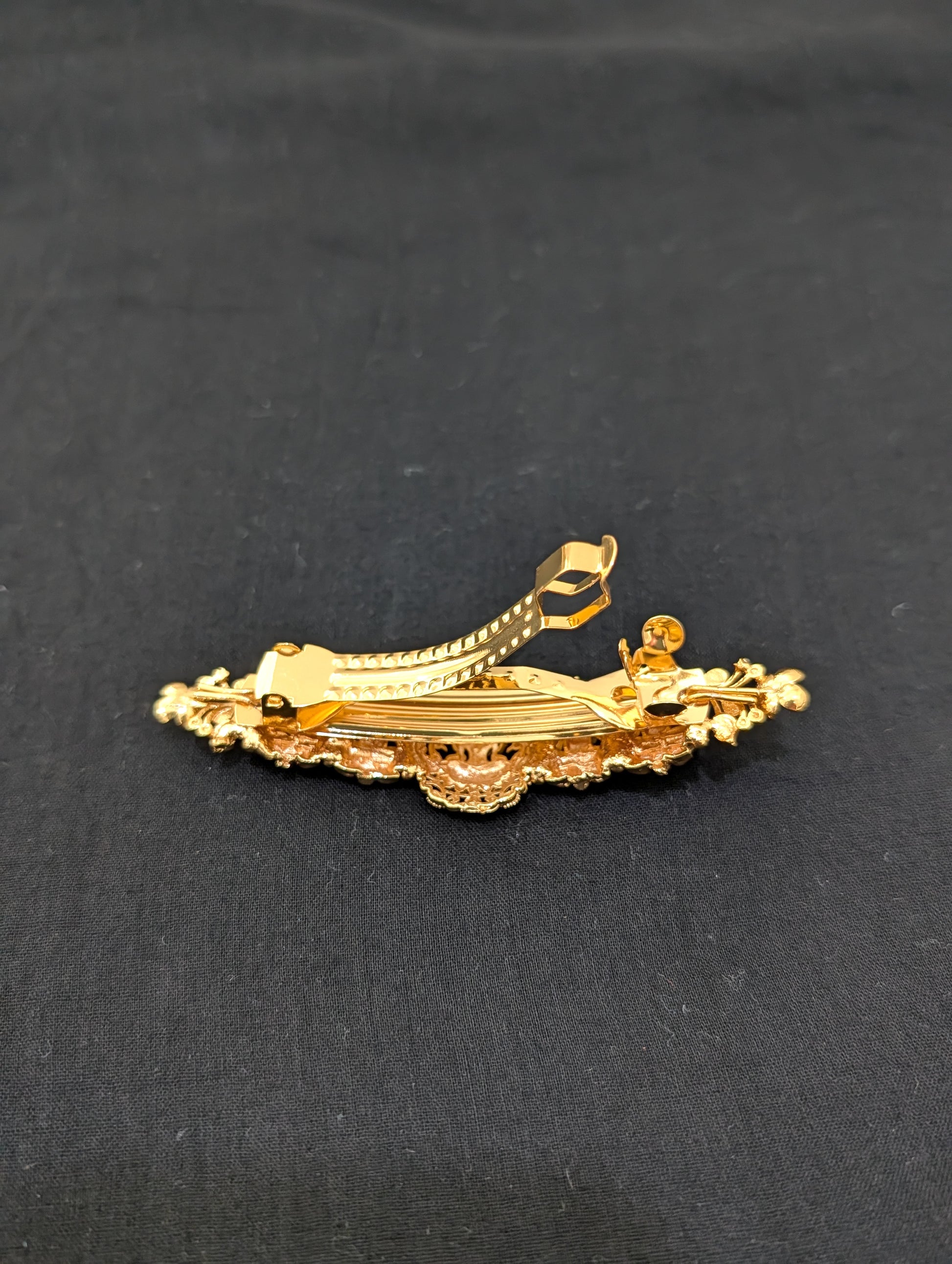 Lakshmi ji design gold plated hair clip - D2 - Simpliful