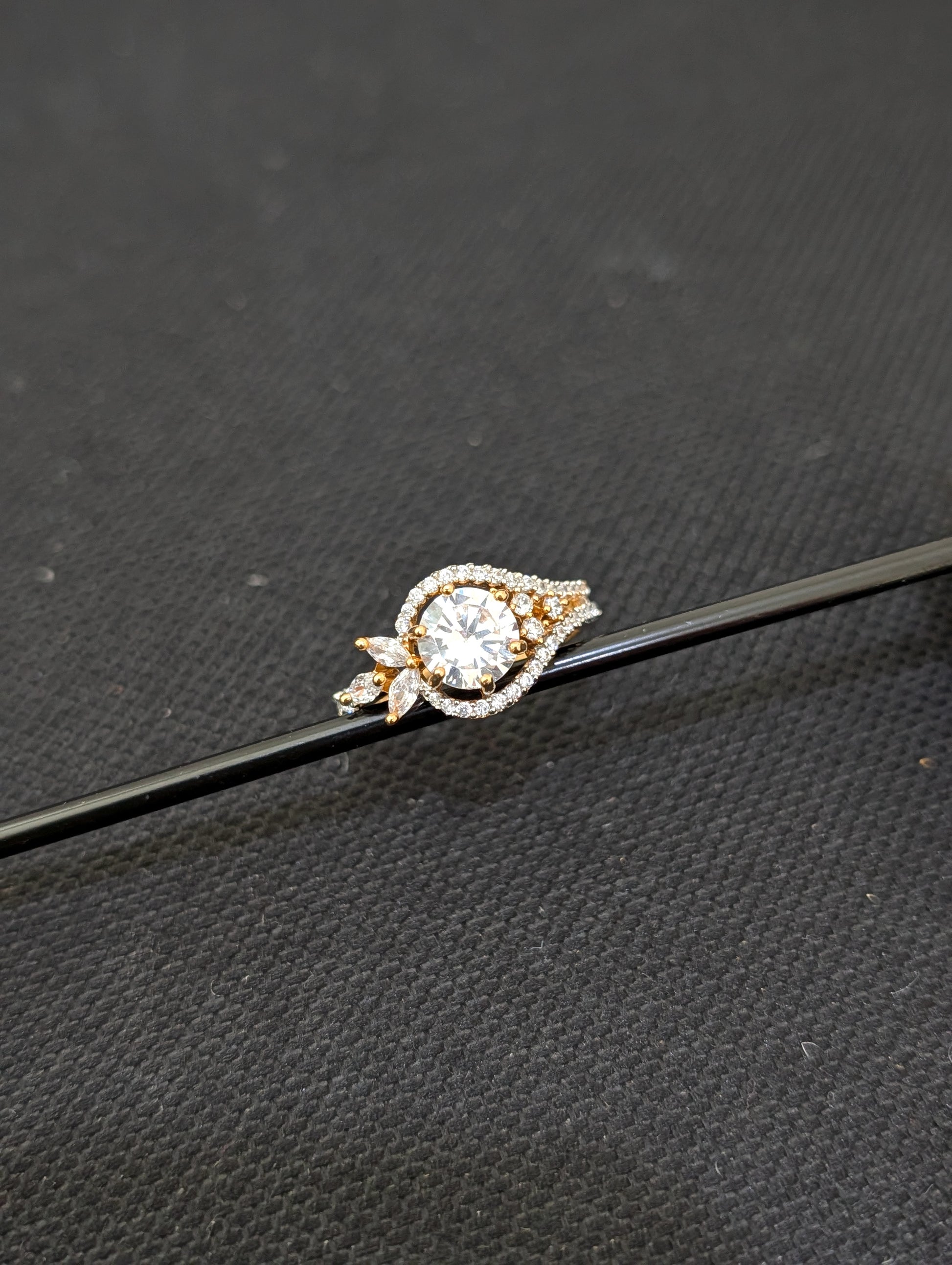 White CZ Adjustable Finger ring - Simpliful