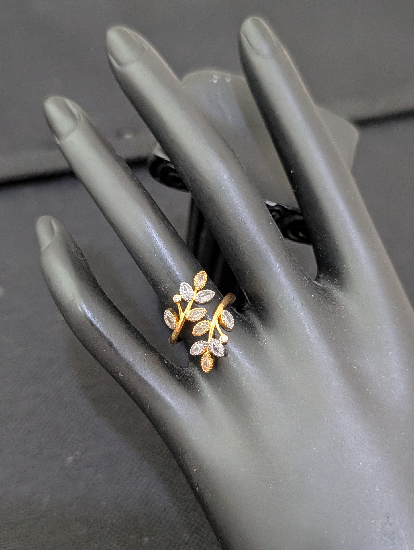 Designer White CZ Adjustable Finger ring