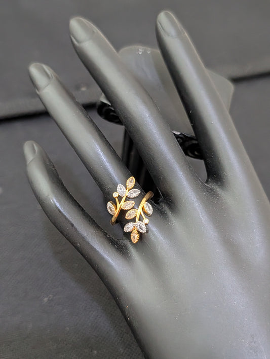 Designer White CZ Adjustable Finger ring