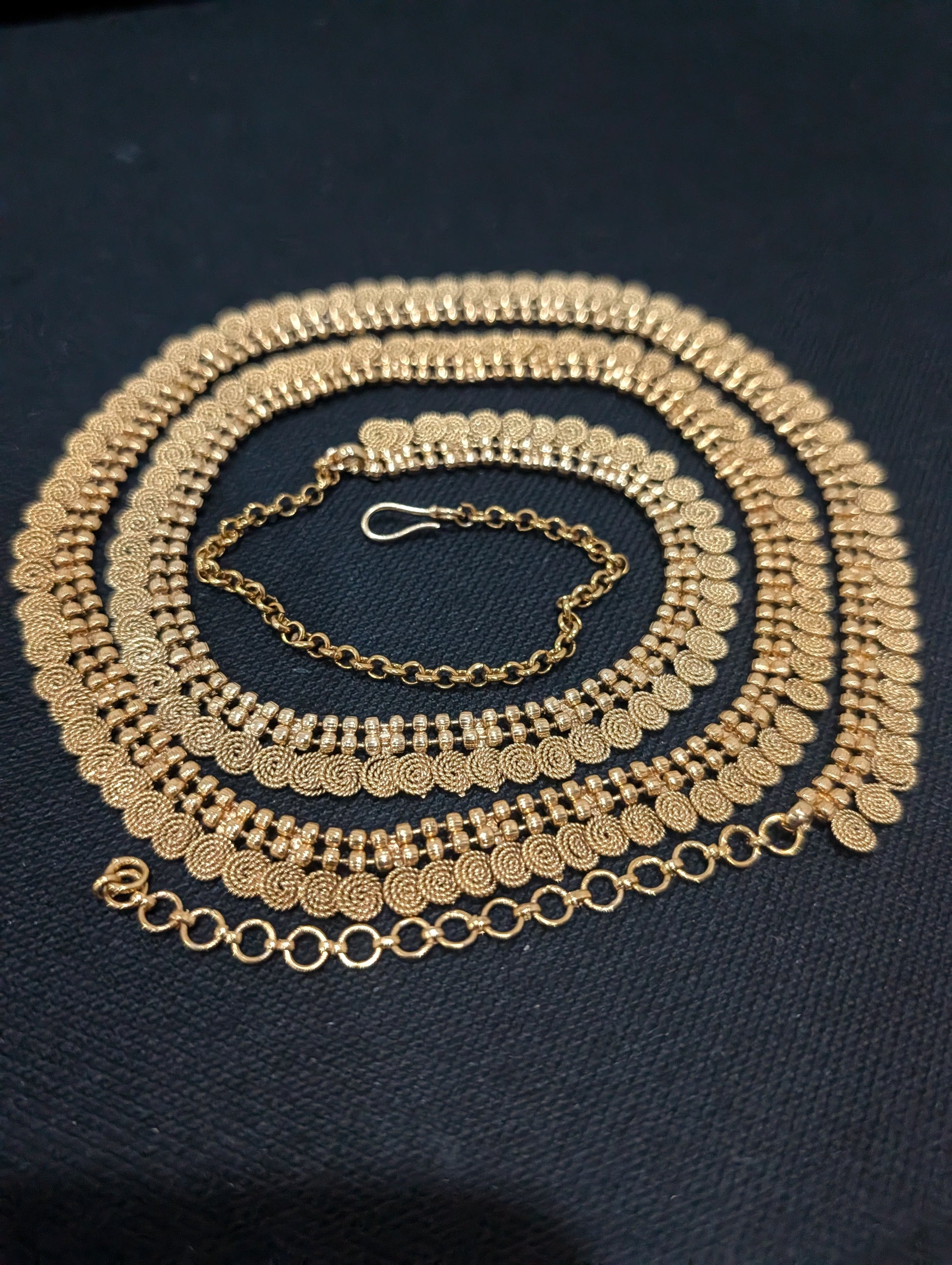 Gold plated Chakri design Hip Chain / Waist Belt / Belly Chain - Simpliful