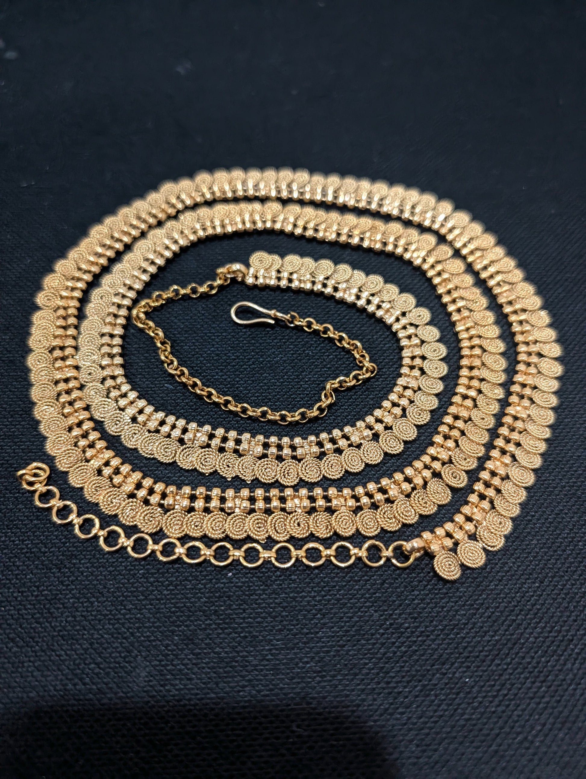 Gold plated Chakri design Hip Chain / Waist Belt / Belly Chain - Simpliful