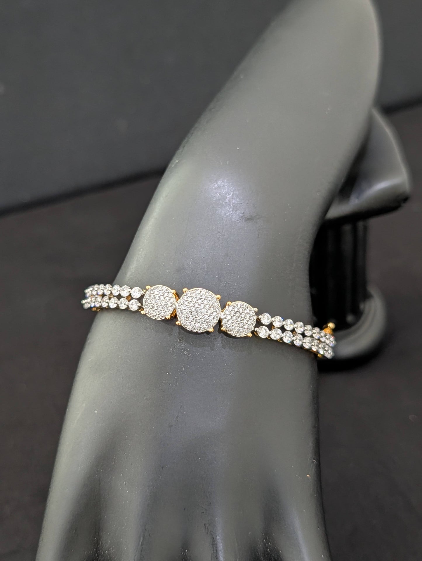 CZ stone One gram gold Bangle Bracelet - Design 34 - Simpliful