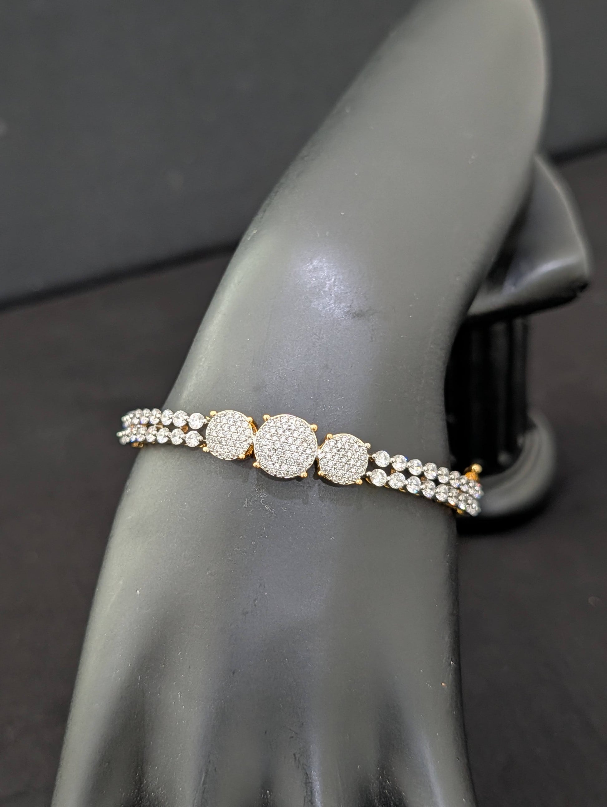 CZ stone One gram gold Bangle Bracelet - Design 34 - Simpliful