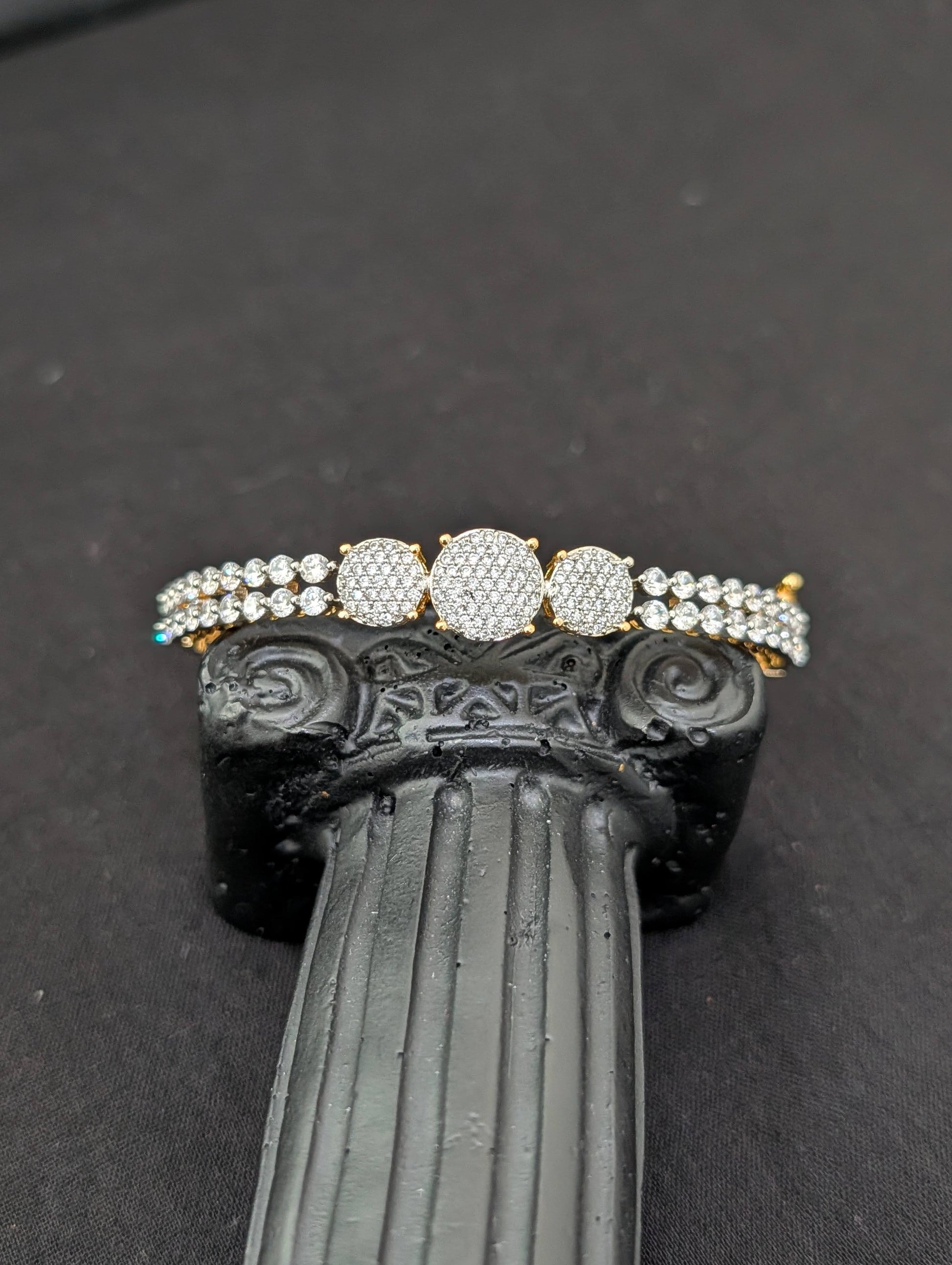 CZ stone One gram gold Bangle Bracelet - Design 34 - Simpliful