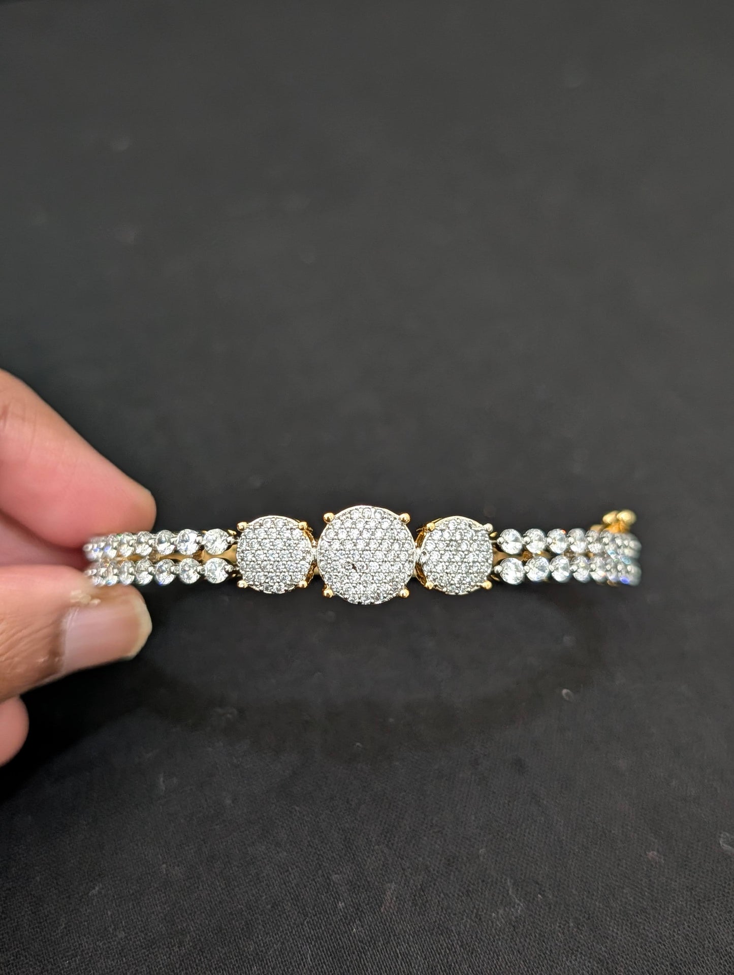 CZ stone One gram gold Bangle Bracelet - Design 34 - Simpliful