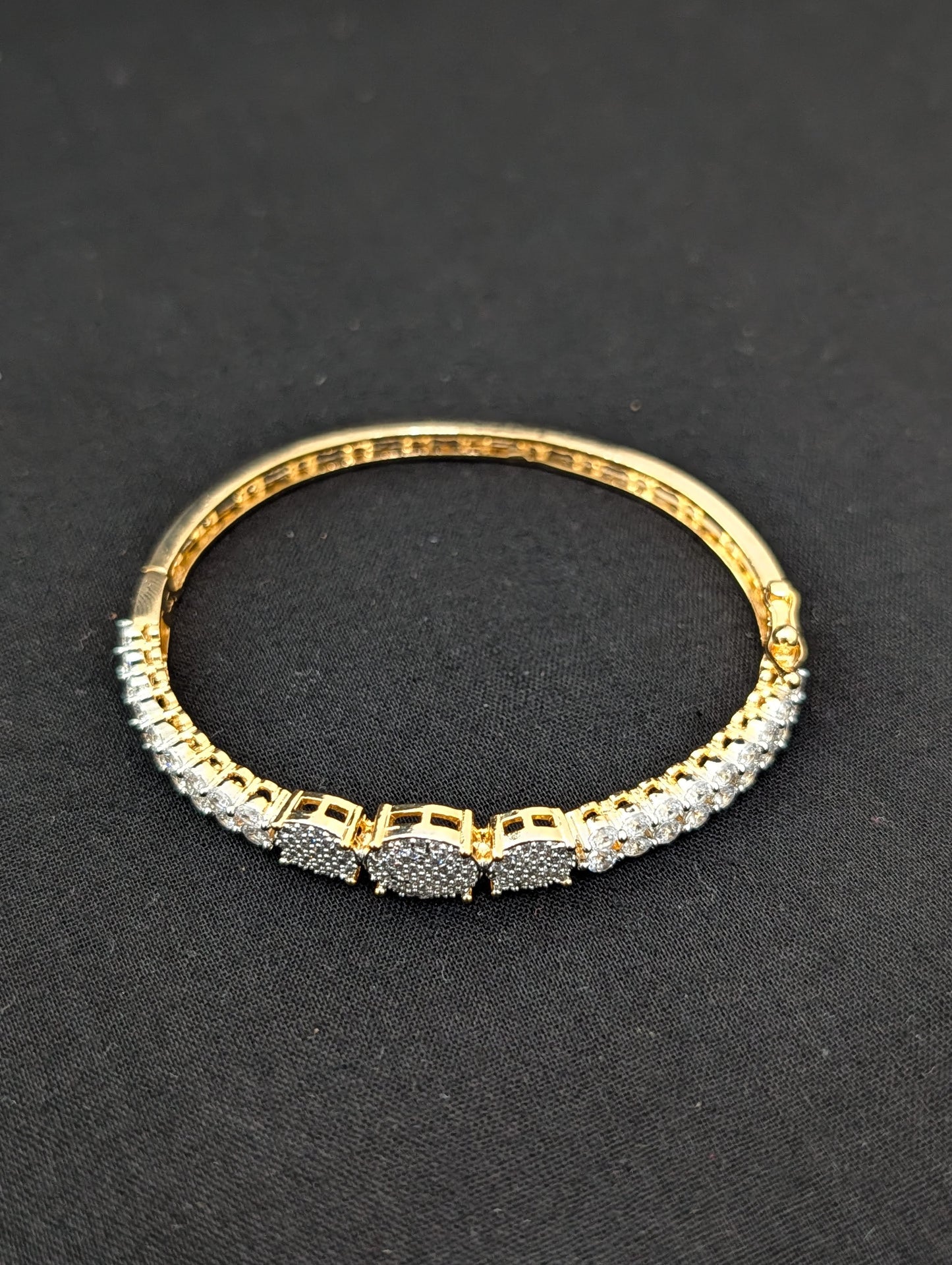 CZ stone One gram gold Bangle Bracelet - Design 34 - Simpliful