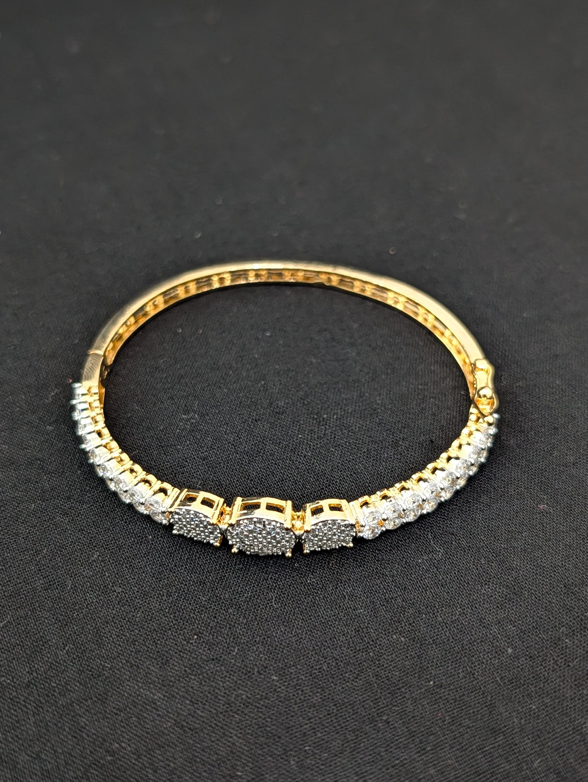 CZ stone One gram gold Bangle Bracelet - Design 34 - Simpliful