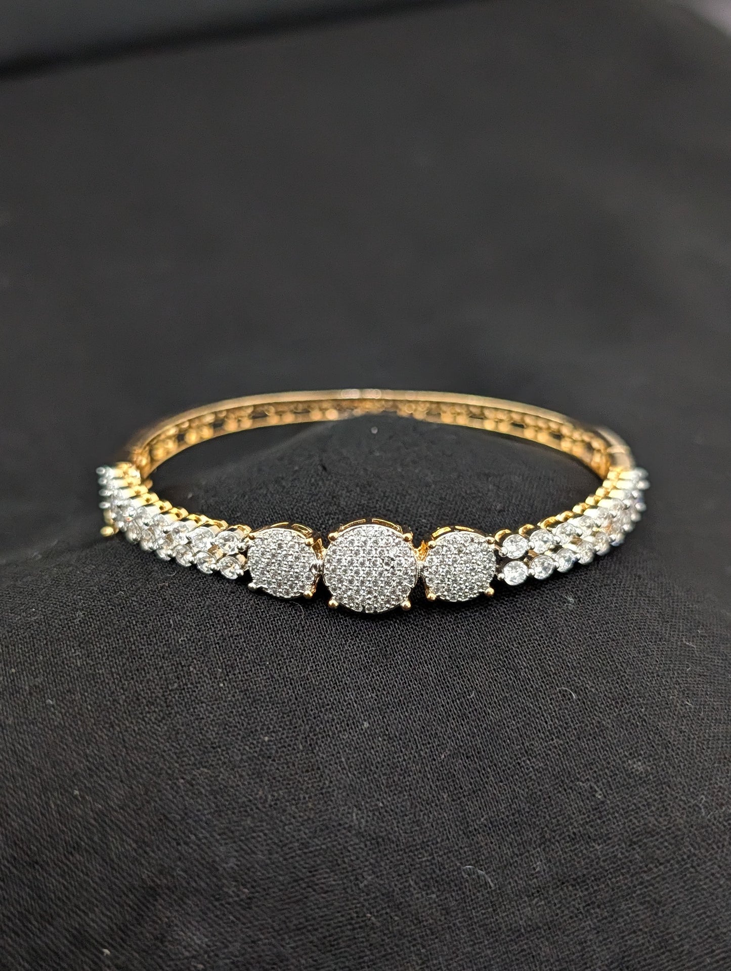 CZ stone One gram gold Bangle Bracelet - Design 34 - Simpliful