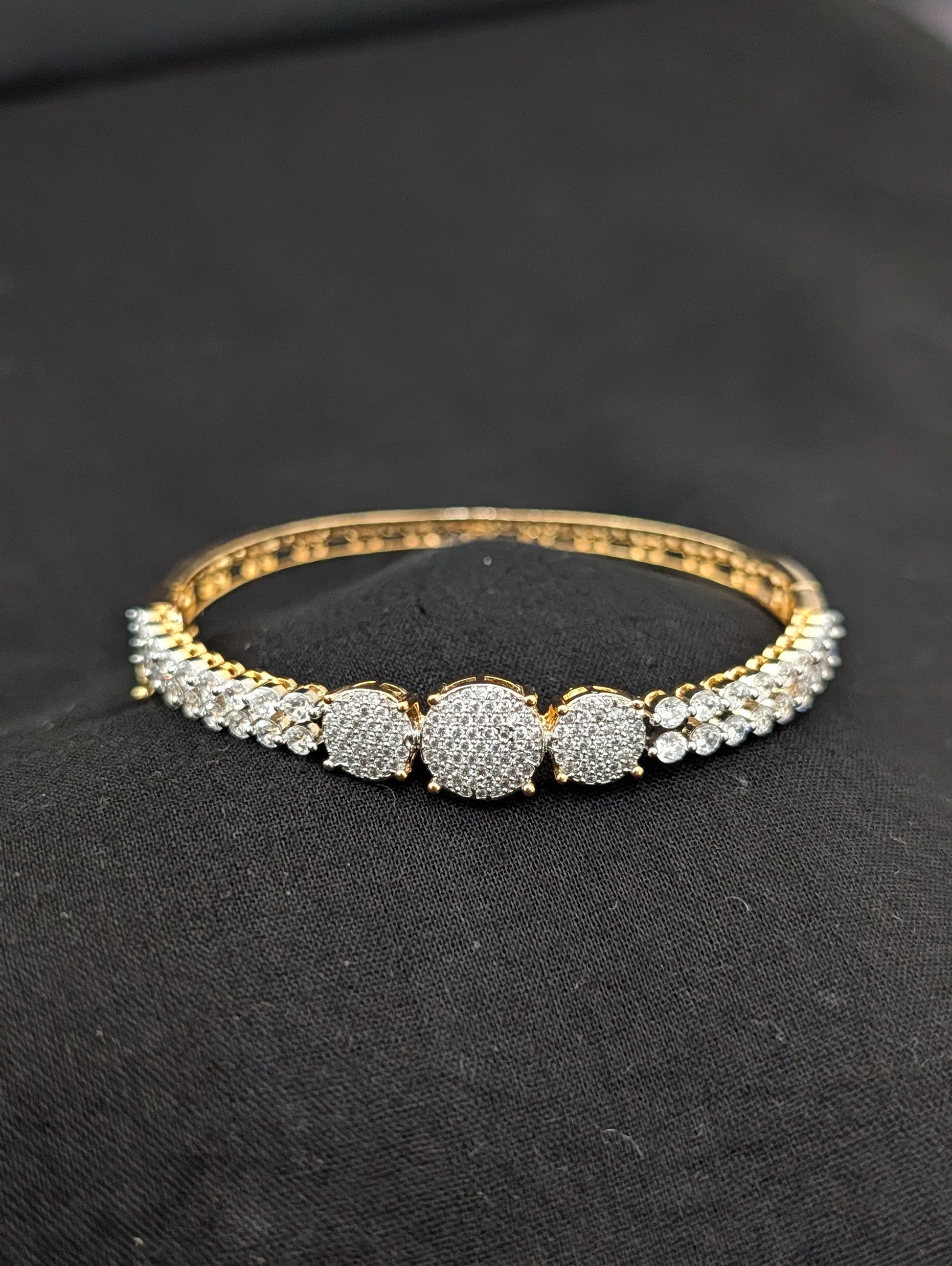 CZ stone One gram gold Bangle Bracelet - Design 34 - Simpliful