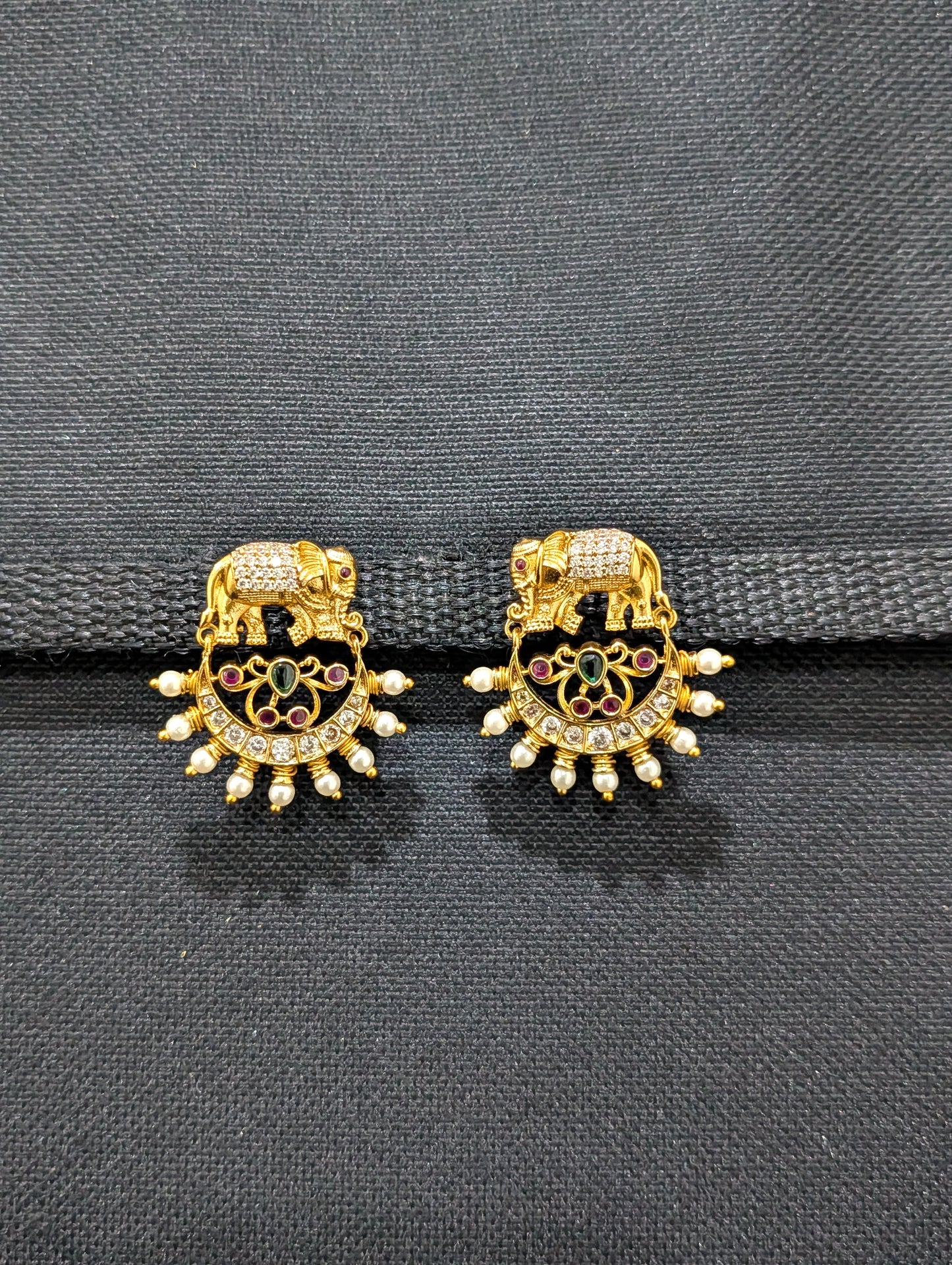 Antique gold plated Elephant design Earrings - Simpliful