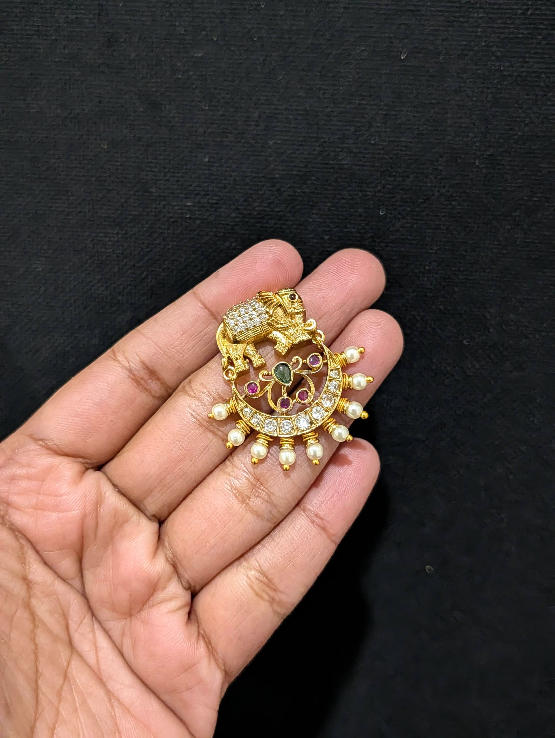 Antique gold plated Elephant design Earrings - Simpliful