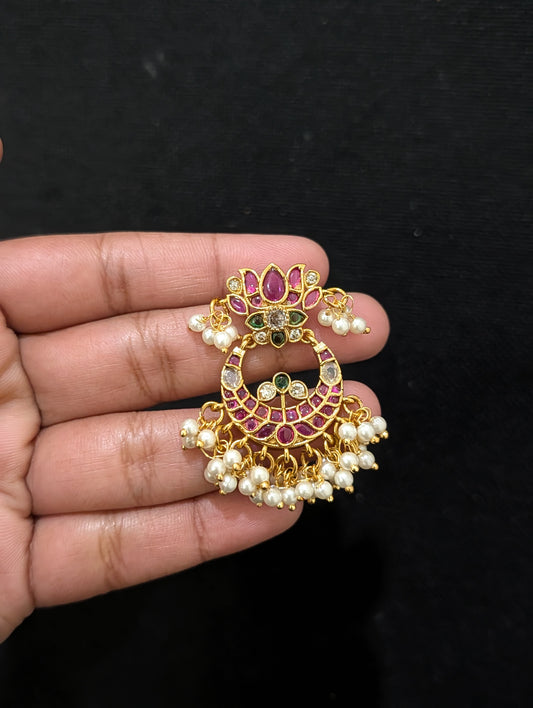 Antique gold plated Lotus design Earrings - Simpliful