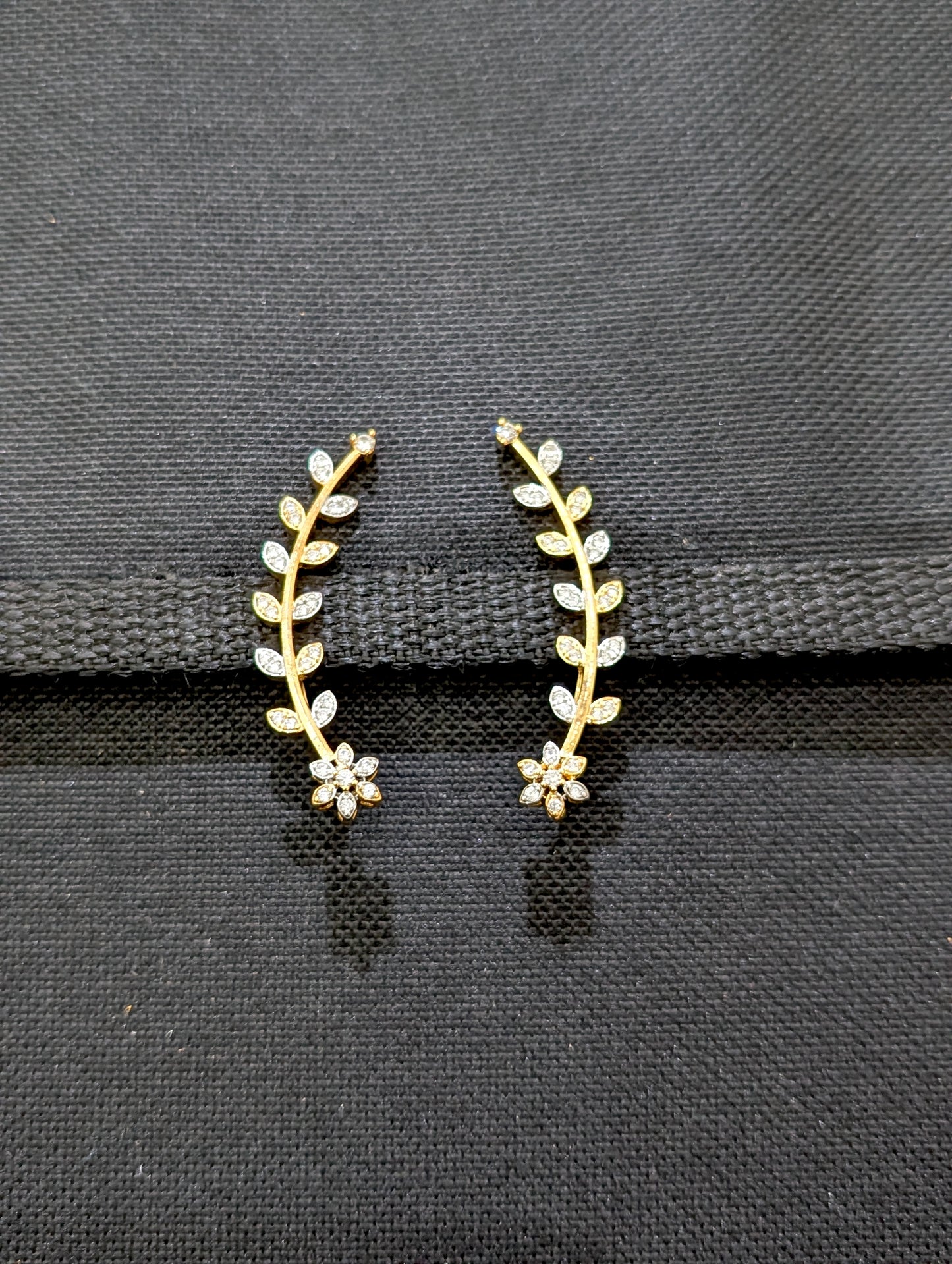 One gram gold plated CZ Cuff Earrings - Simpliful