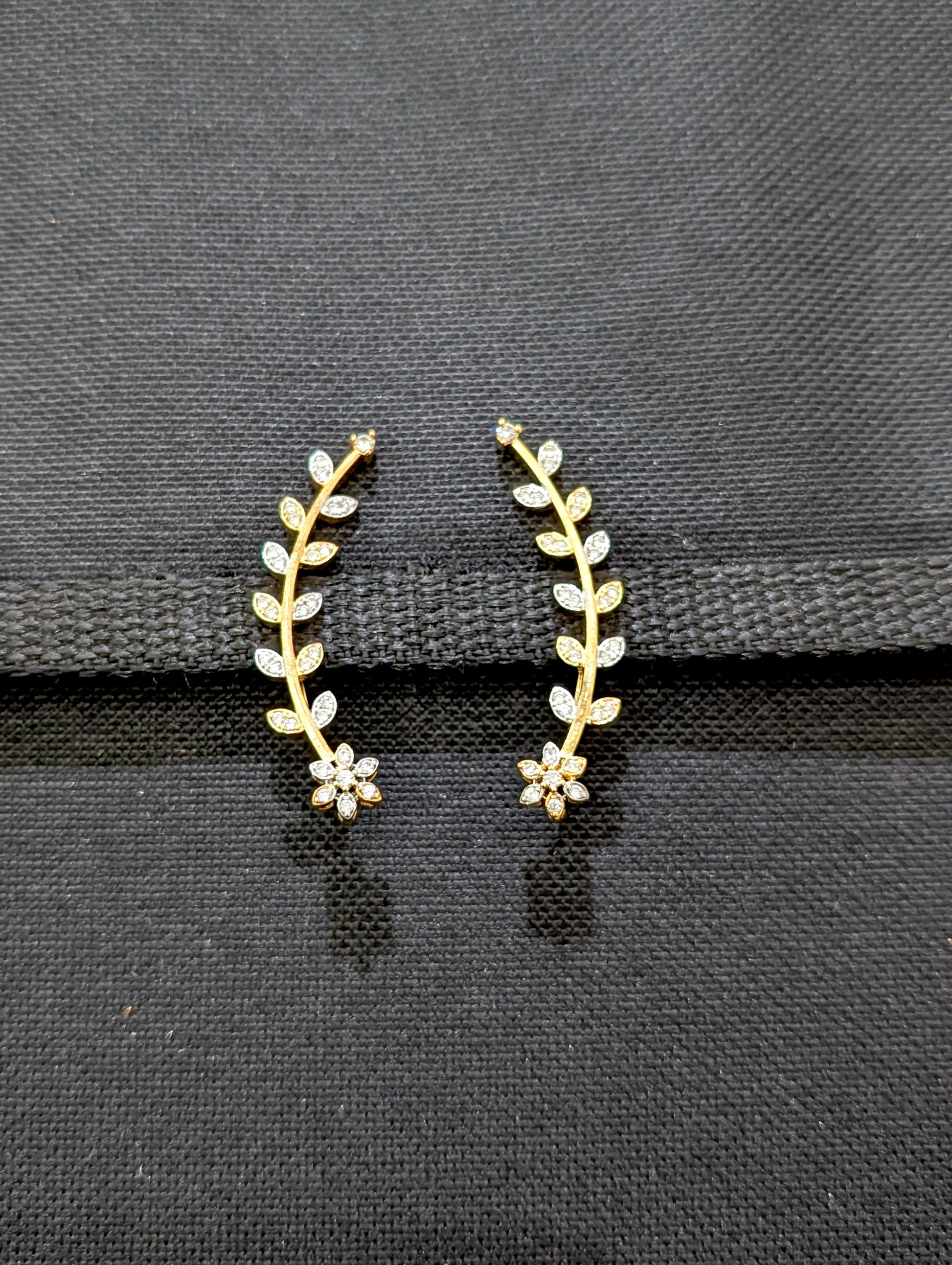 One gram gold plated CZ Cuff Earrings - Simpliful