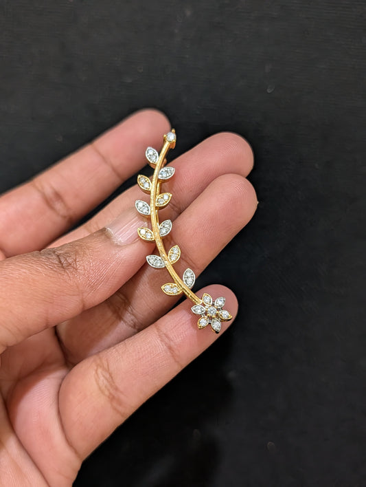 One gram gold plated CZ Cuff Earrings - Simpliful