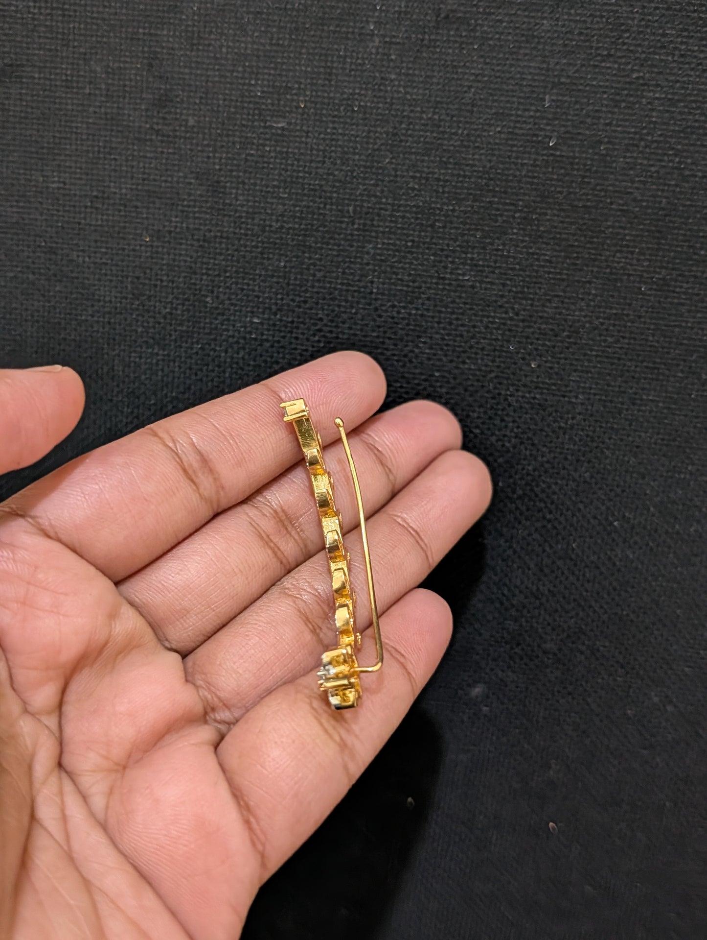 One gram gold plated CZ Cuff Earrings - Simpliful