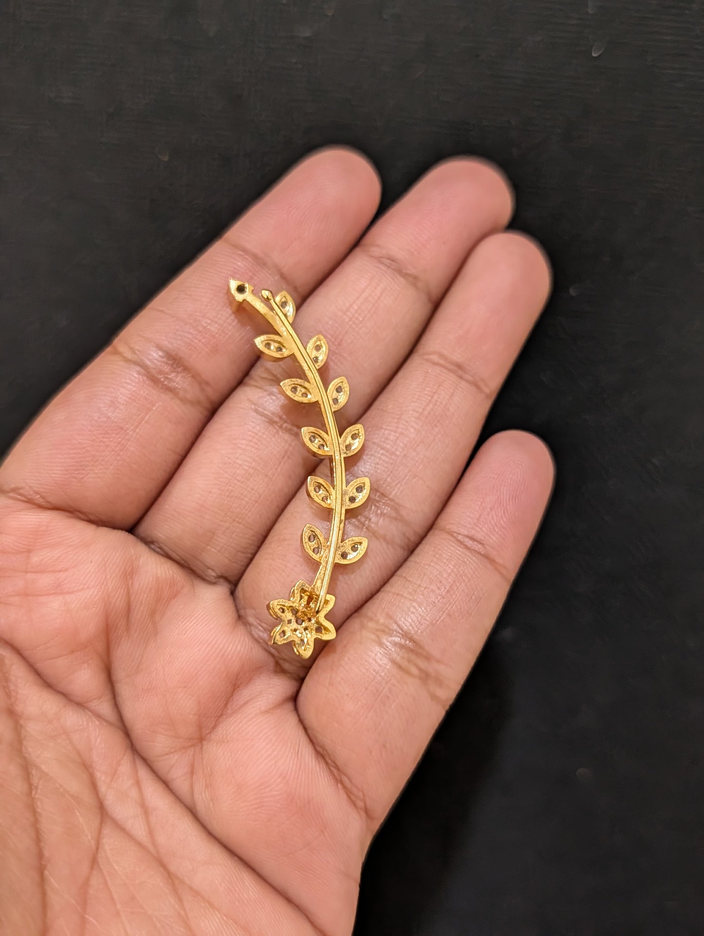 One gram gold plated CZ Cuff Earrings - Simpliful