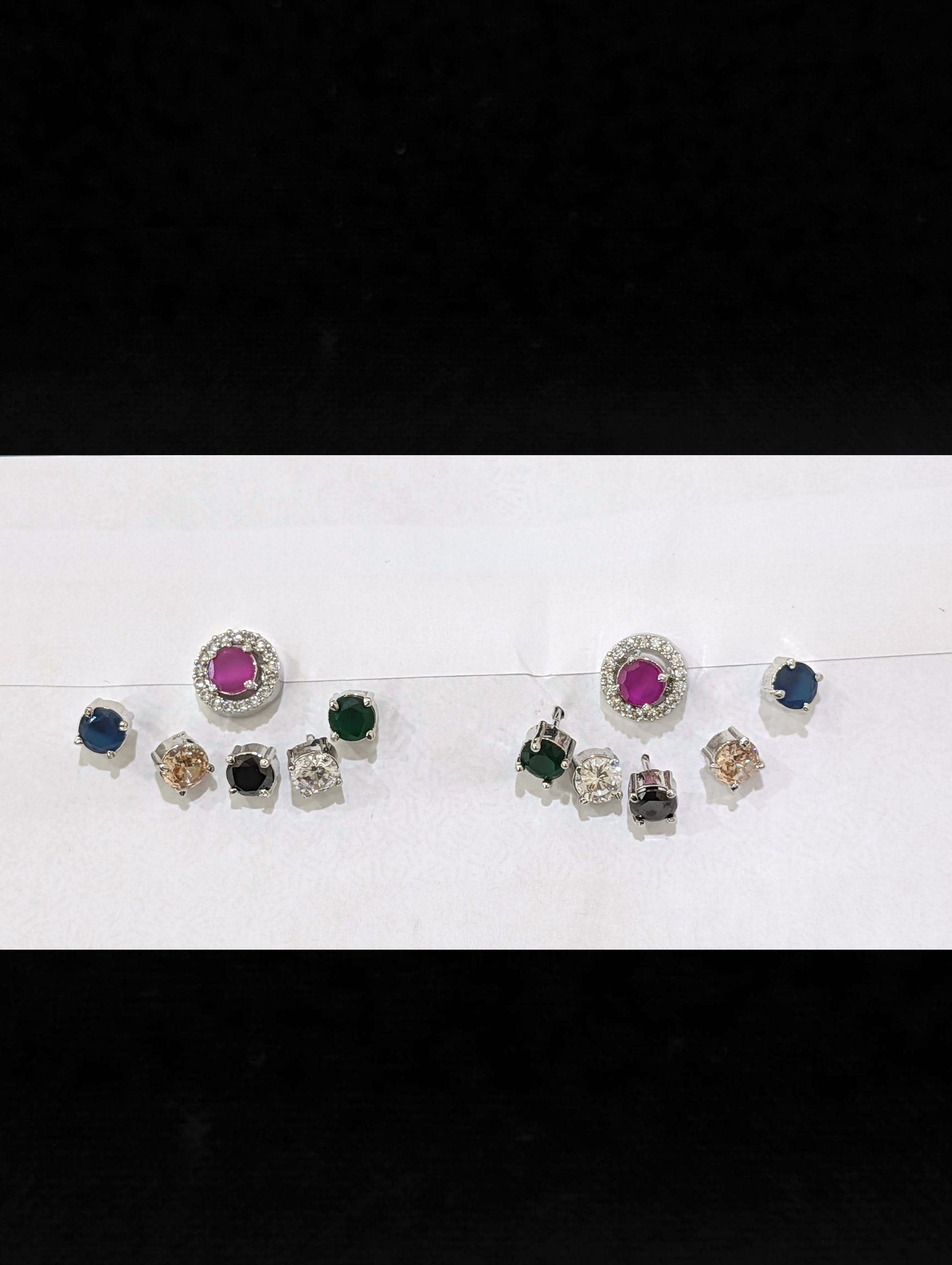 6 colors changeable - Round CZ Stud Earrings - Simpliful