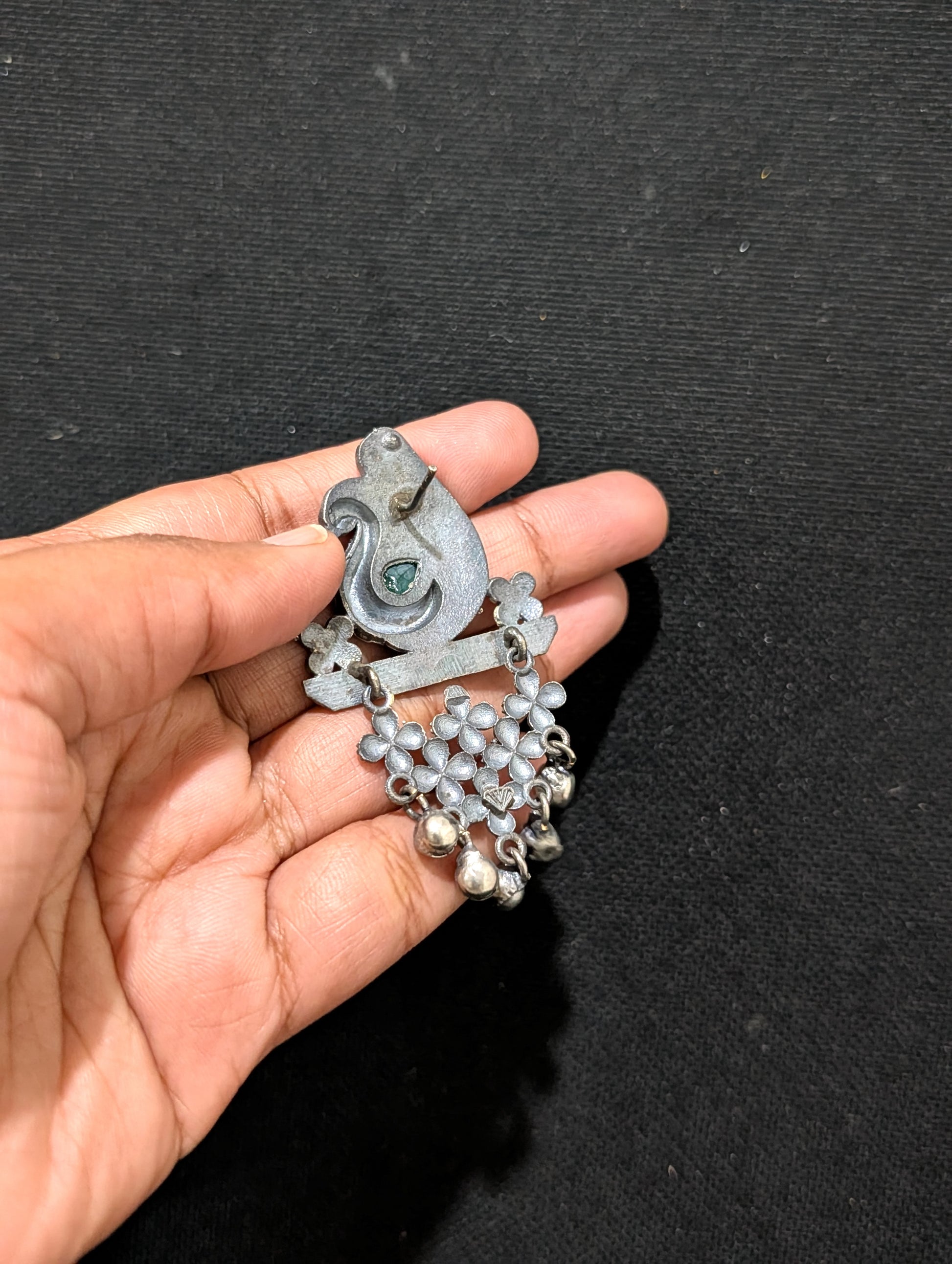 Bollywood style ghunghru bead hanging Peacock earrings - Simpliful