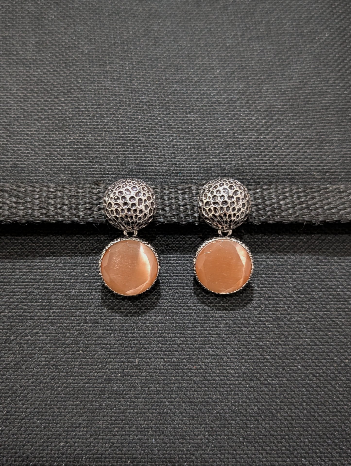 Orange Round Resin stone Casual Earrings - Simpliful