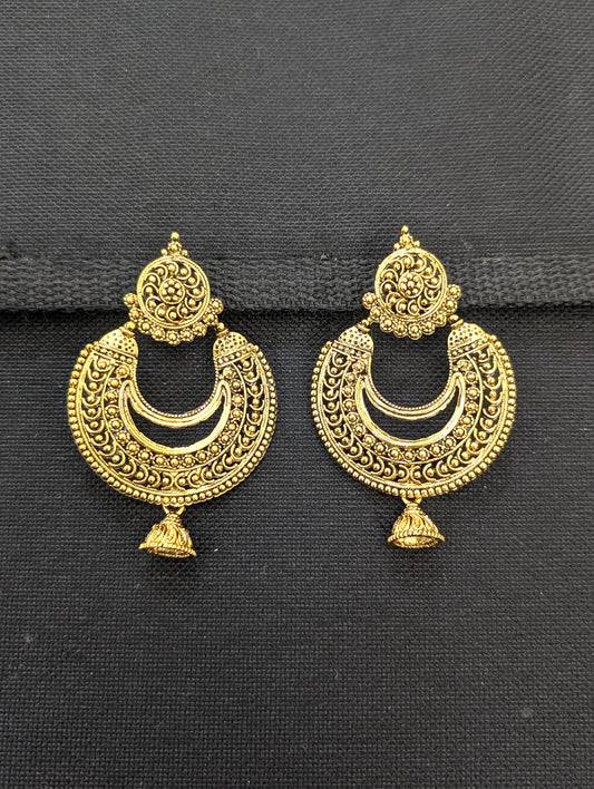 Antique gold plated Chandbali earrings