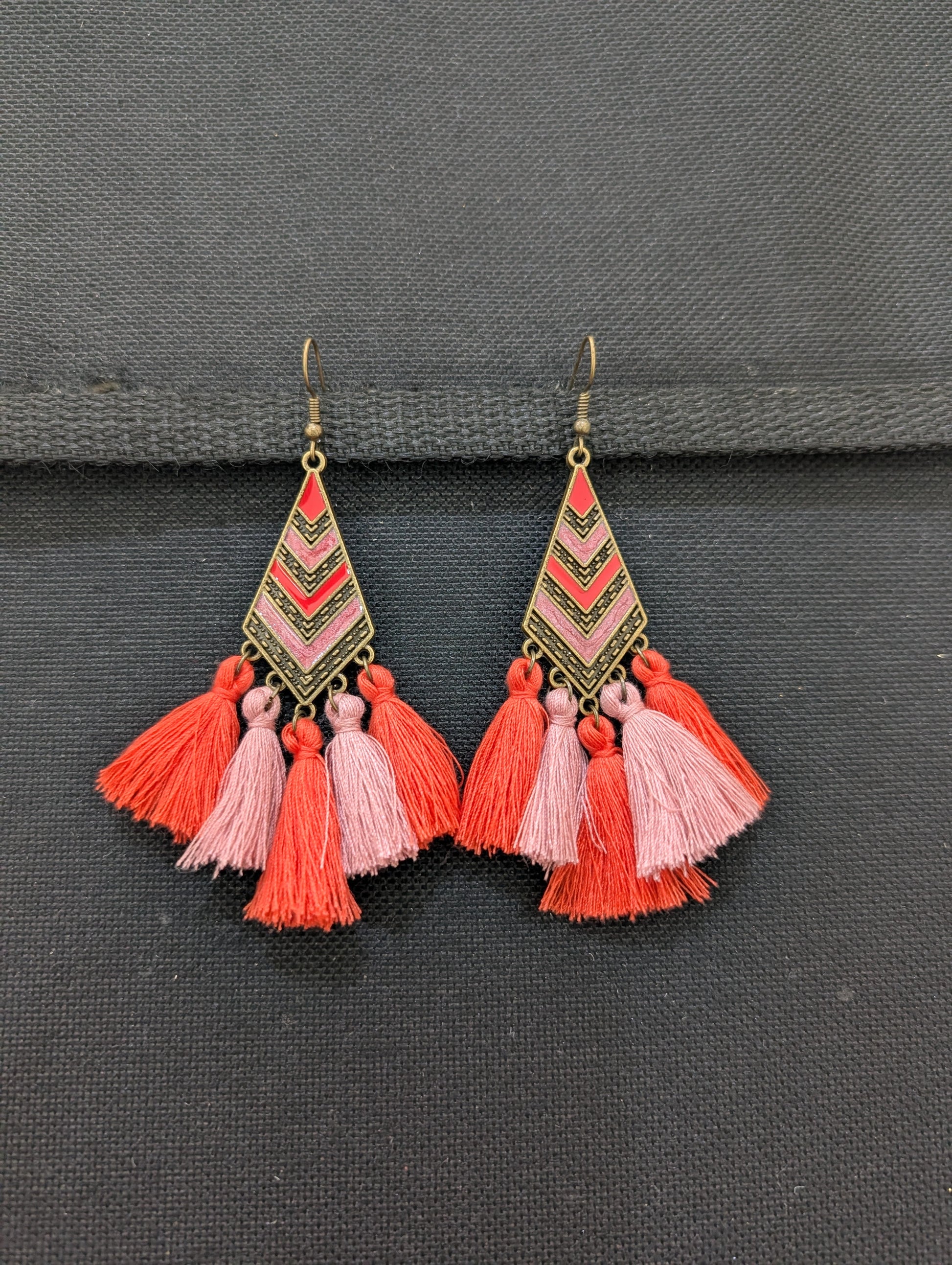 Thread tassel Antique Gold hook drop earring - Simpliful