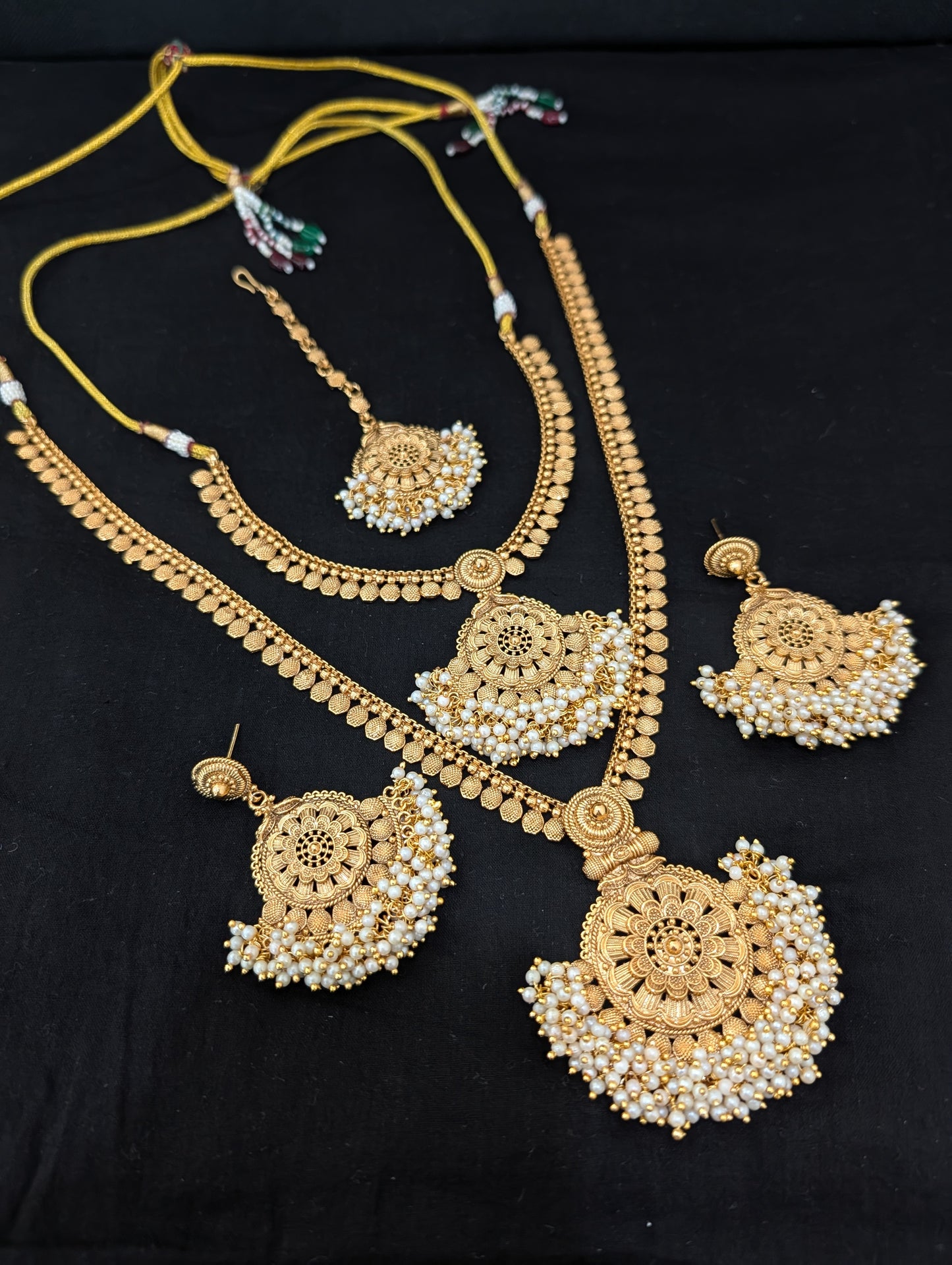 Bright Gold plated Bridal combo set - D1 - Simpliful