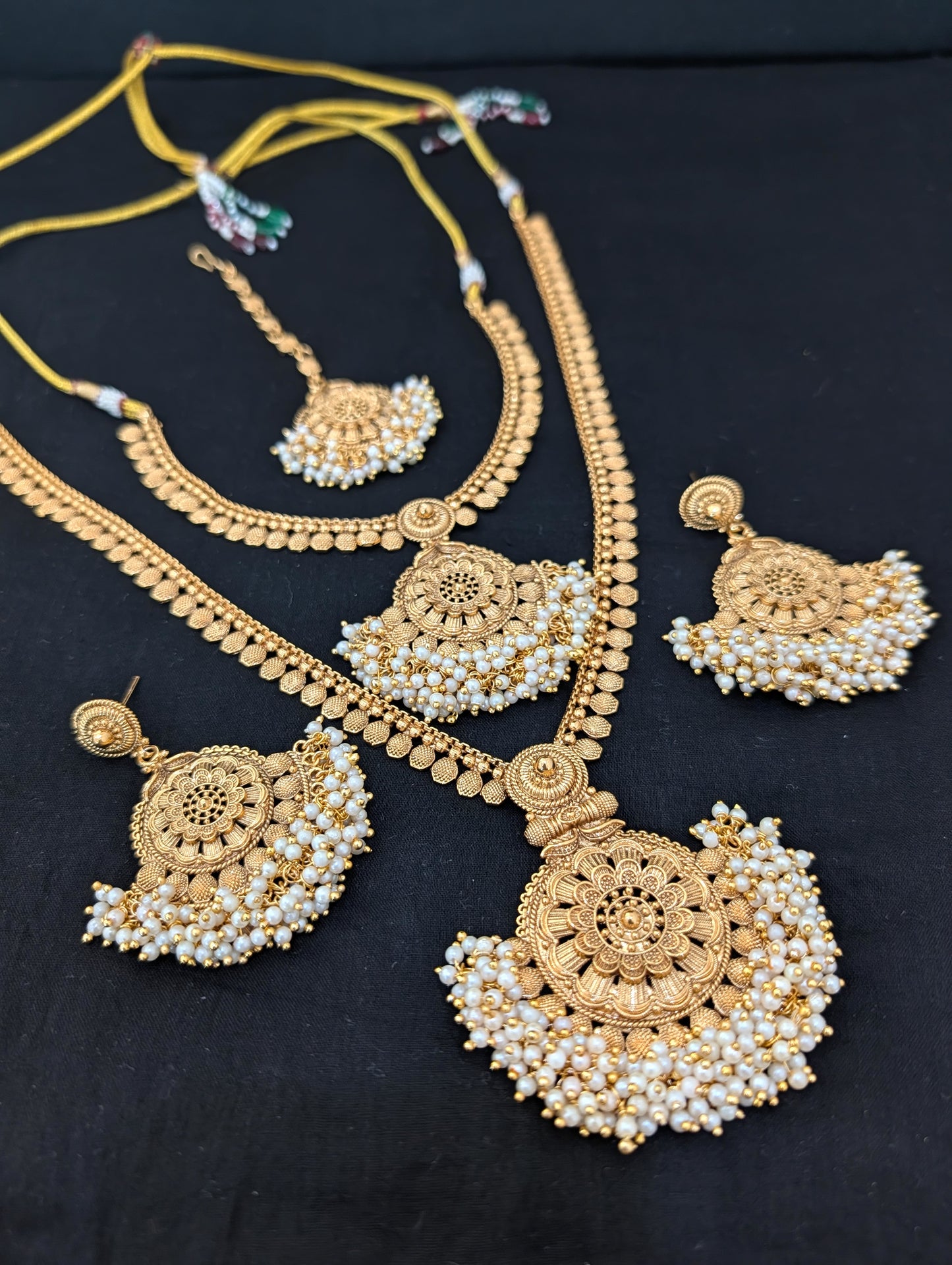 Bright Gold plated Bridal combo set - D1 - Simpliful