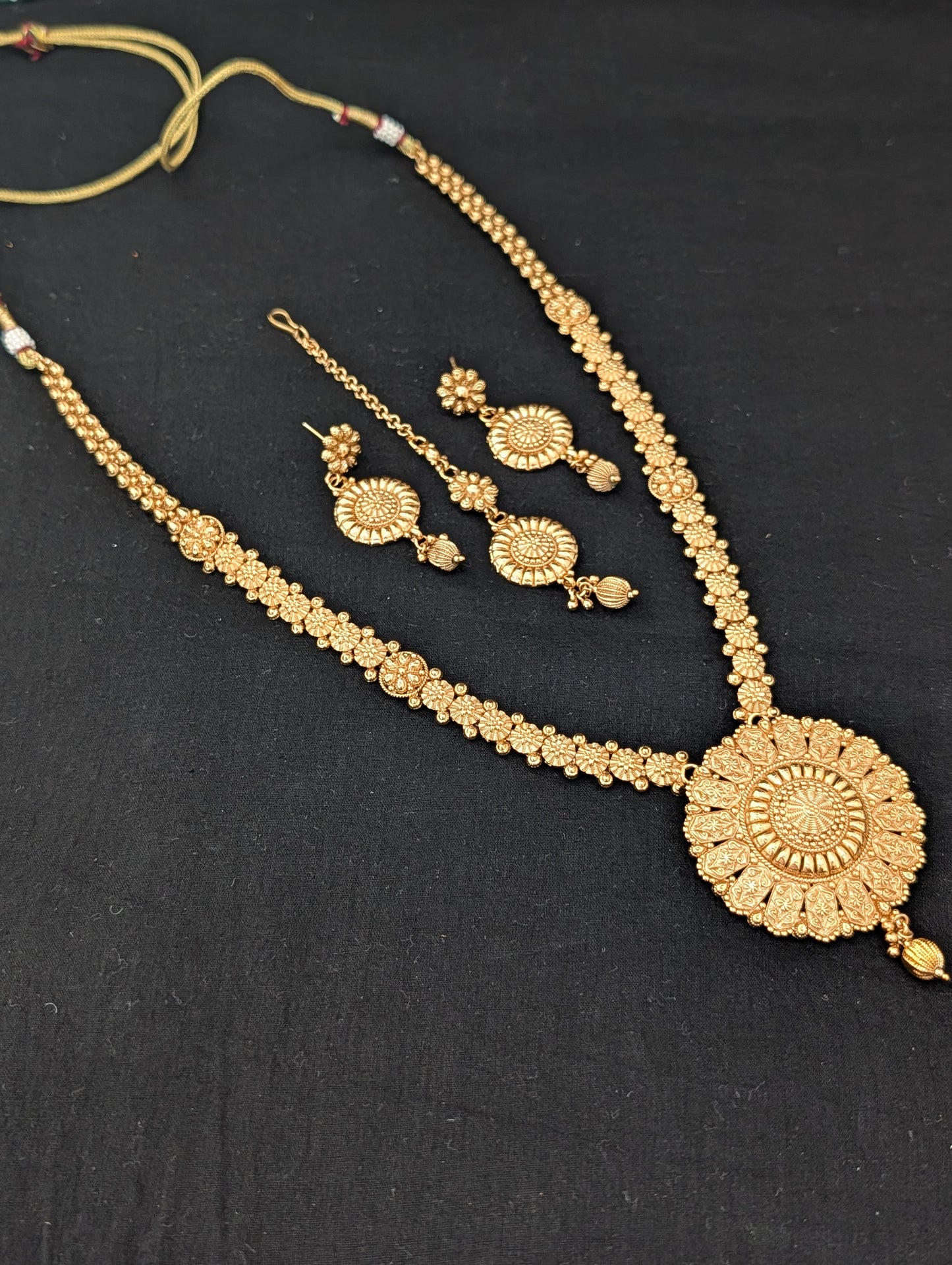Gold plated Long Haram Necklace combo set - Simpliful